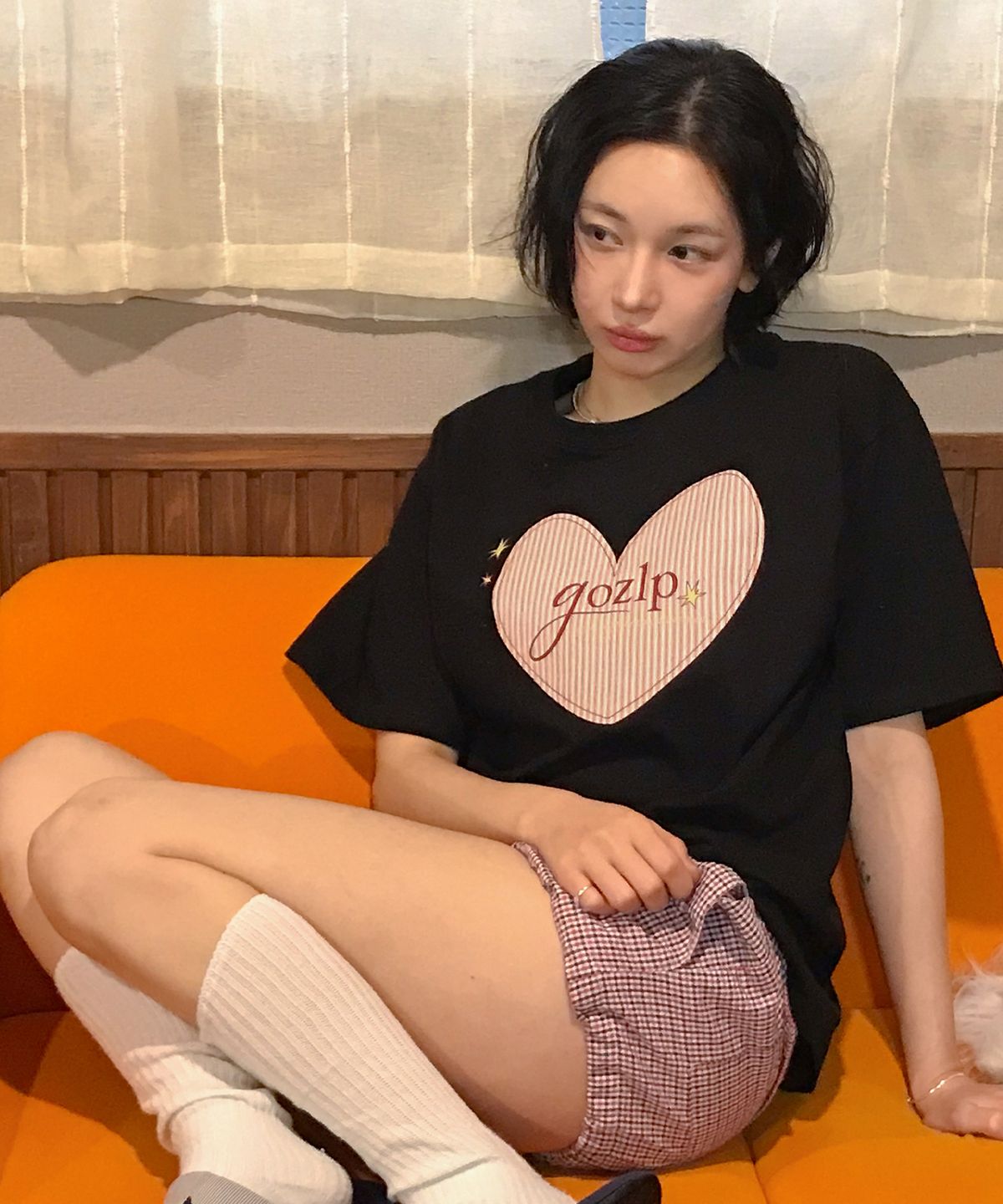 미스틱문(MISTIC MOON) [단독 컬러] 고집 하트 패치 티셔츠 (MINT)