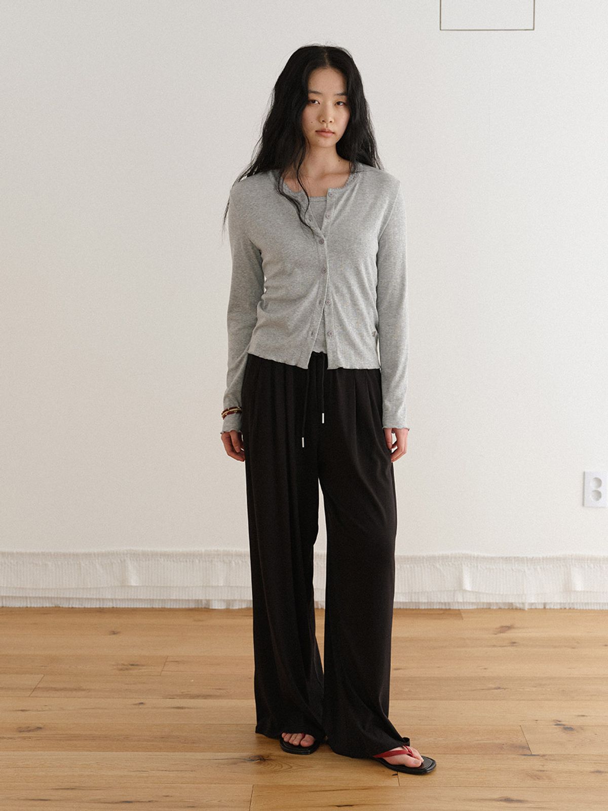 헌치(HUNCH) Jersey Wide Banding Pants (2color)