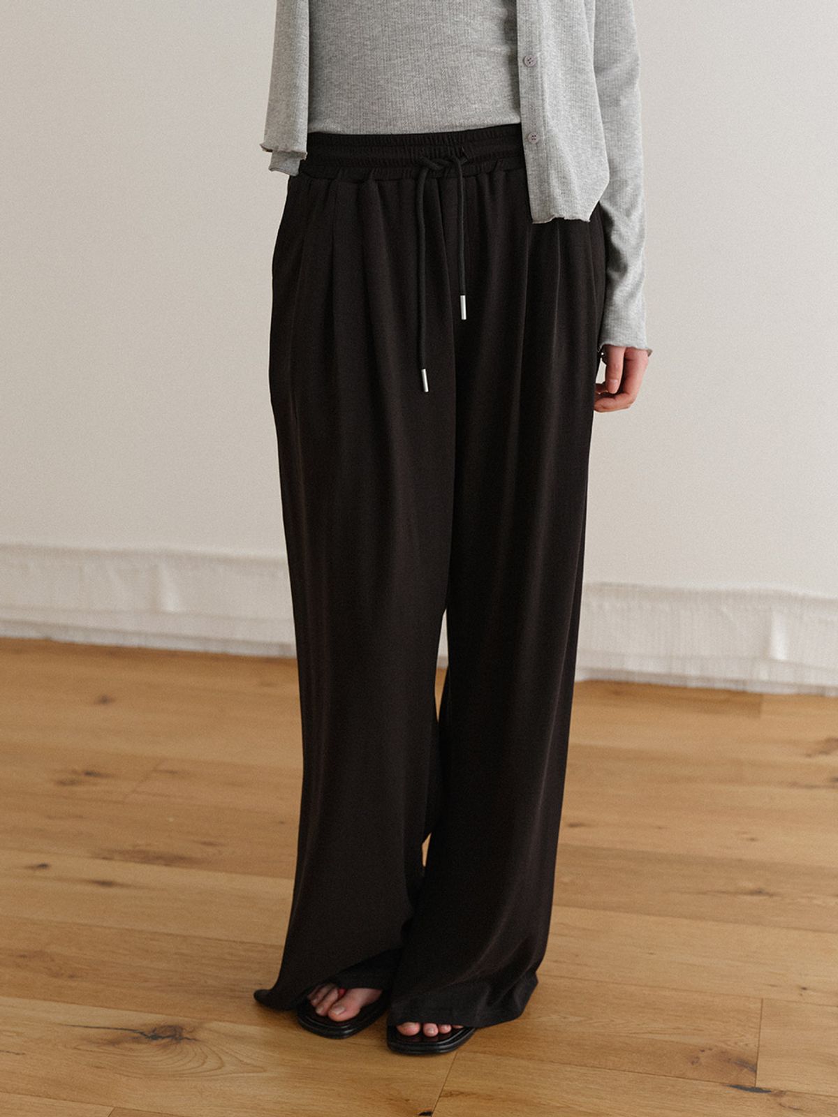 헌치(HUNCH) Jersey Wide Banding Pants (2color)