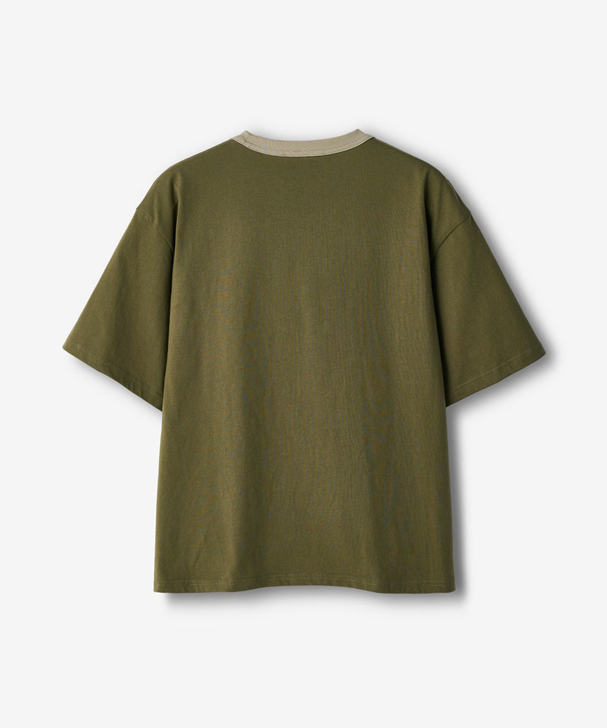 이코르(ECORR) [UNISEX] 89 링거 크롭 반팔 티셔츠_카키