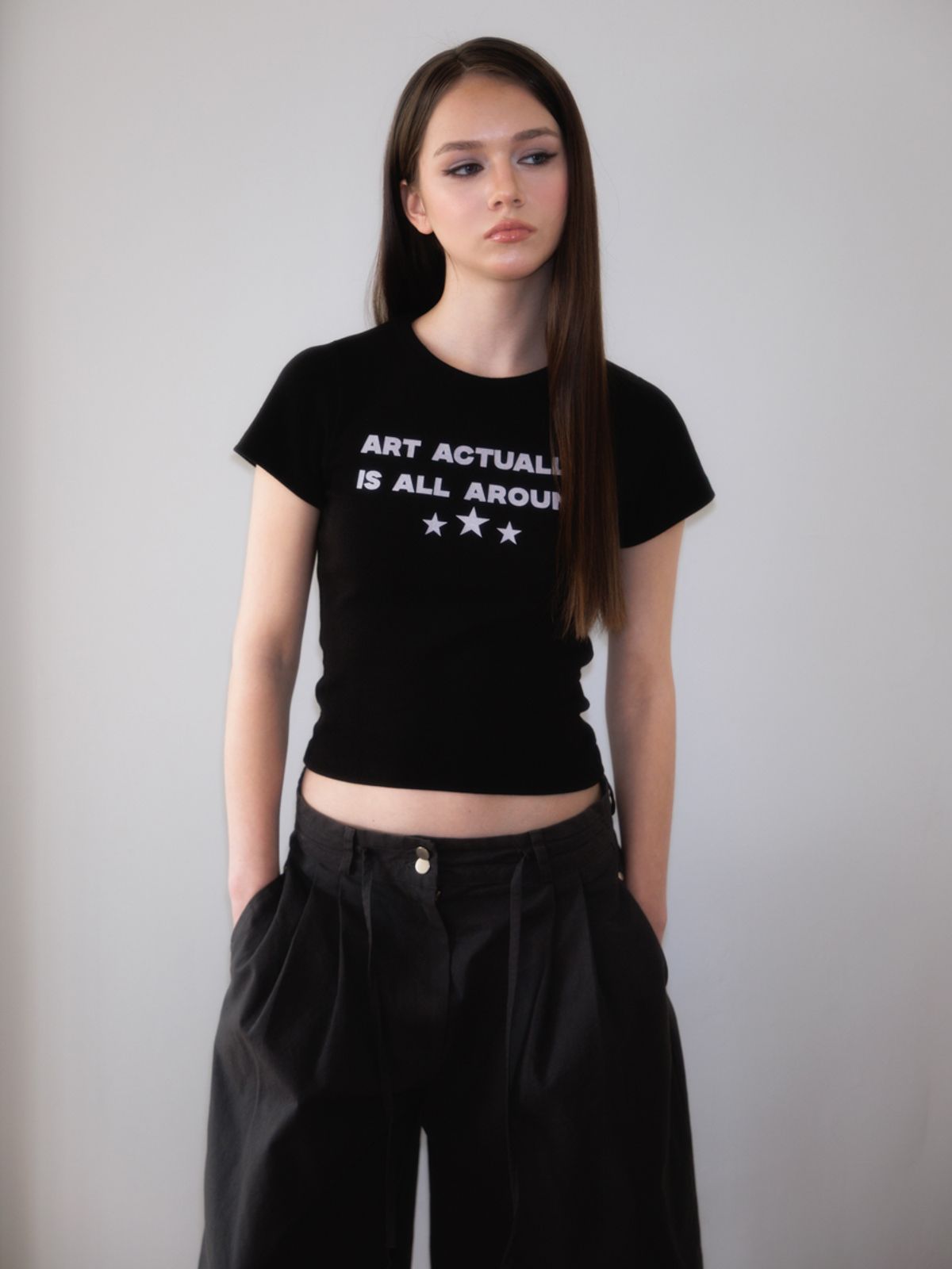 로제프란츠(ROSEFRANTZ) Star Lettering T-shirt [Black]