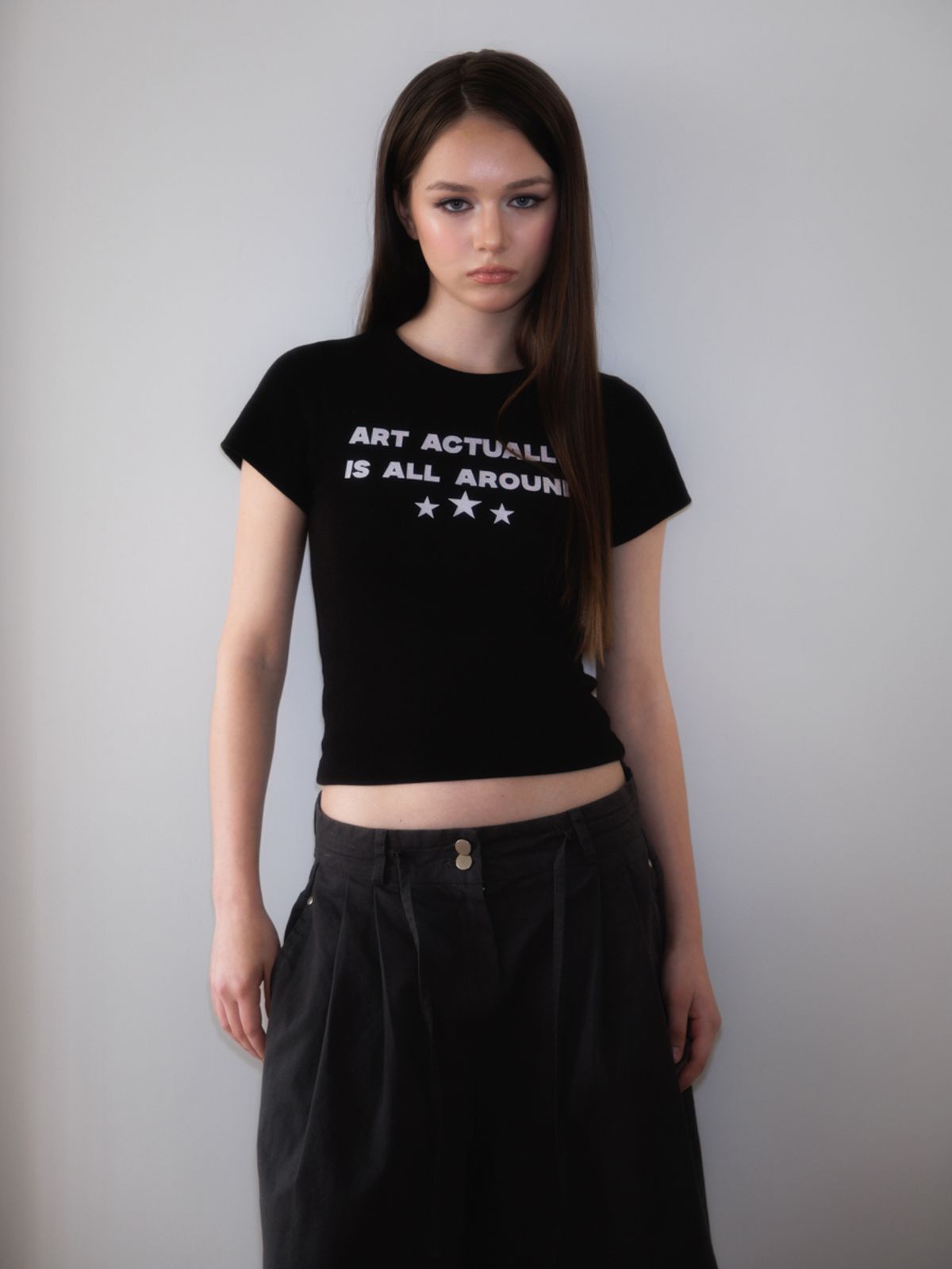 로제프란츠(ROSEFRANTZ) Star Lettering T-shirt [Black]