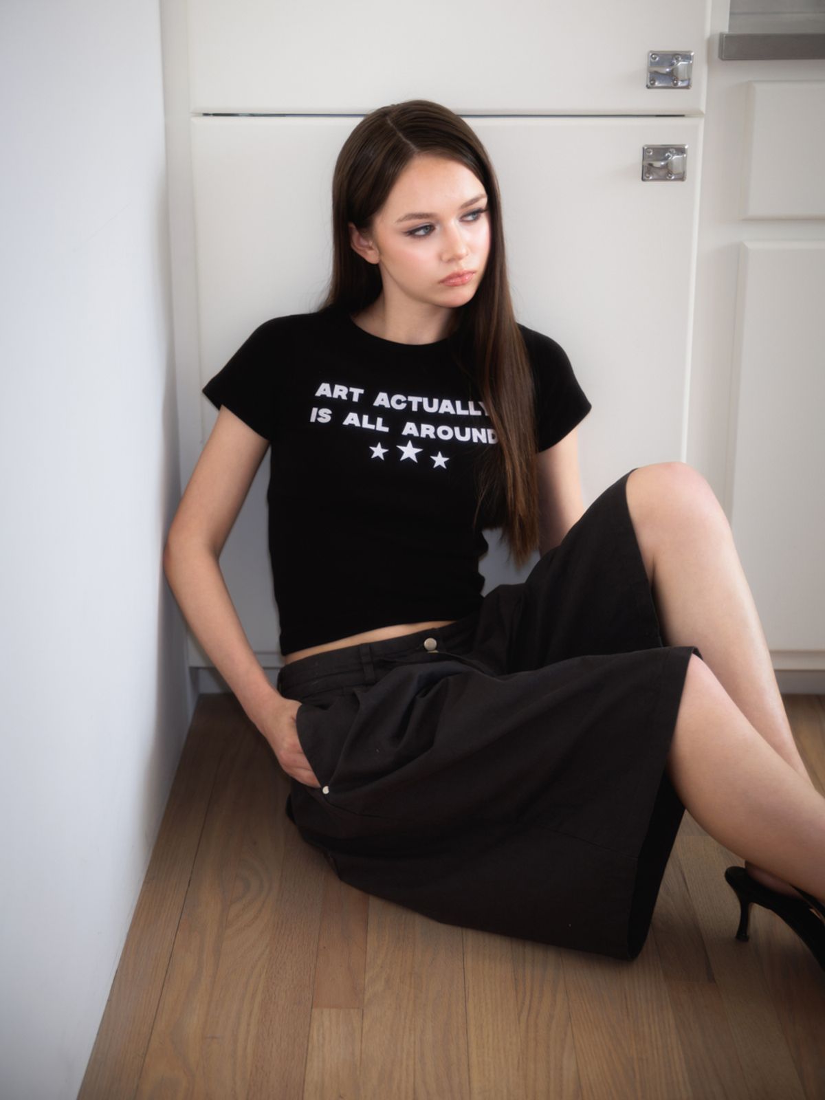로제프란츠(ROSEFRANTZ) Star Lettering T-shirt [Black]