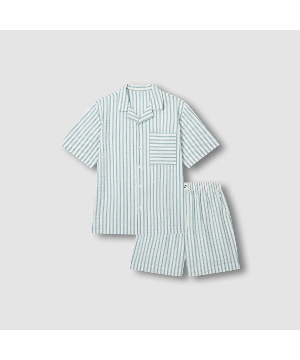 자주(JAJU) [Patina by JAJU] UNI 서프 시어서커 4부 파자마 세트_그린