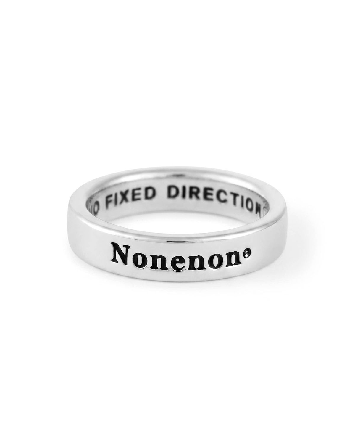 논논(NONENON) LOGO FLAT RNG(3mm) SILVER925