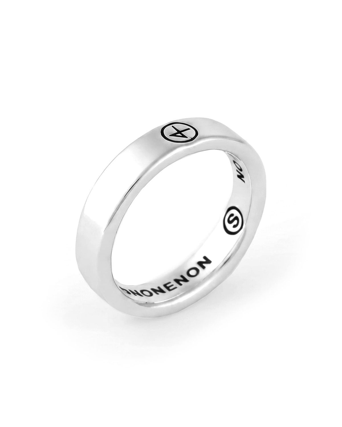 논논(NONENON) LOGO FLAT RNG(3mm) SILVER925