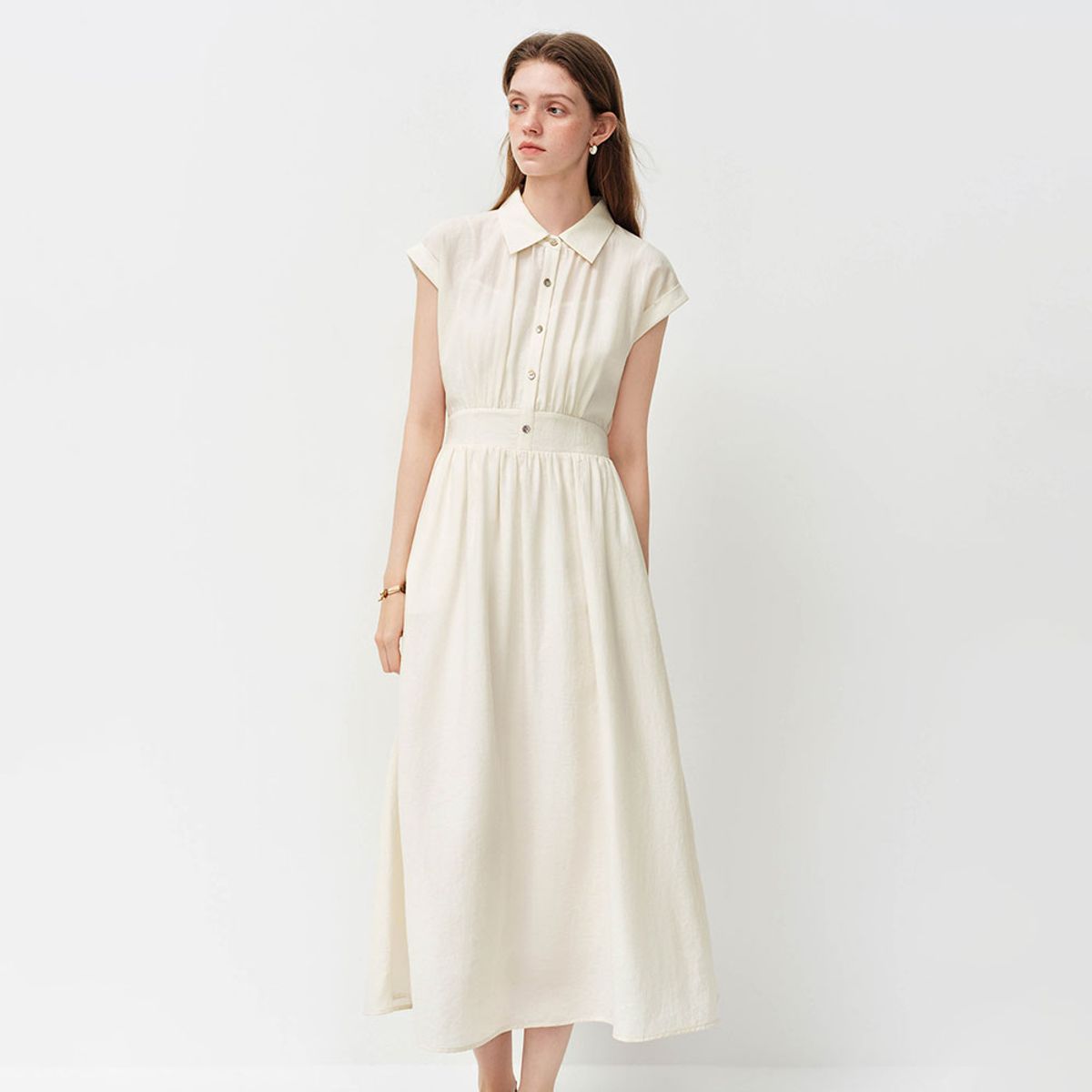 웬스데이딜라잇(WEDNESDAY DELIGHT) WD_Collar sleeveless button long dress_2color