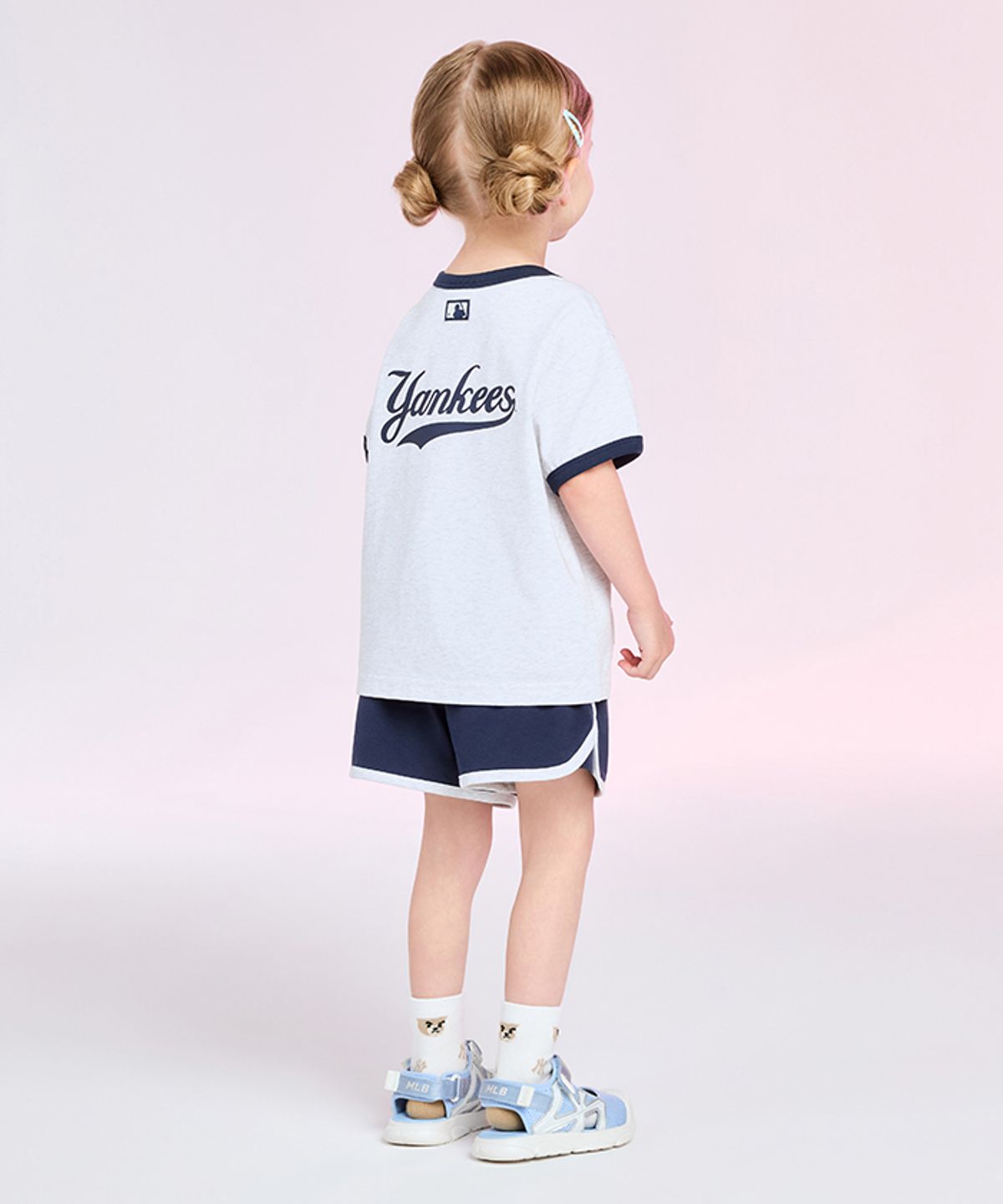 엠엘비 키즈(MLB KIDS) 메가베어 프렌즈 링거티셔츠 세트 NY (Navy)
