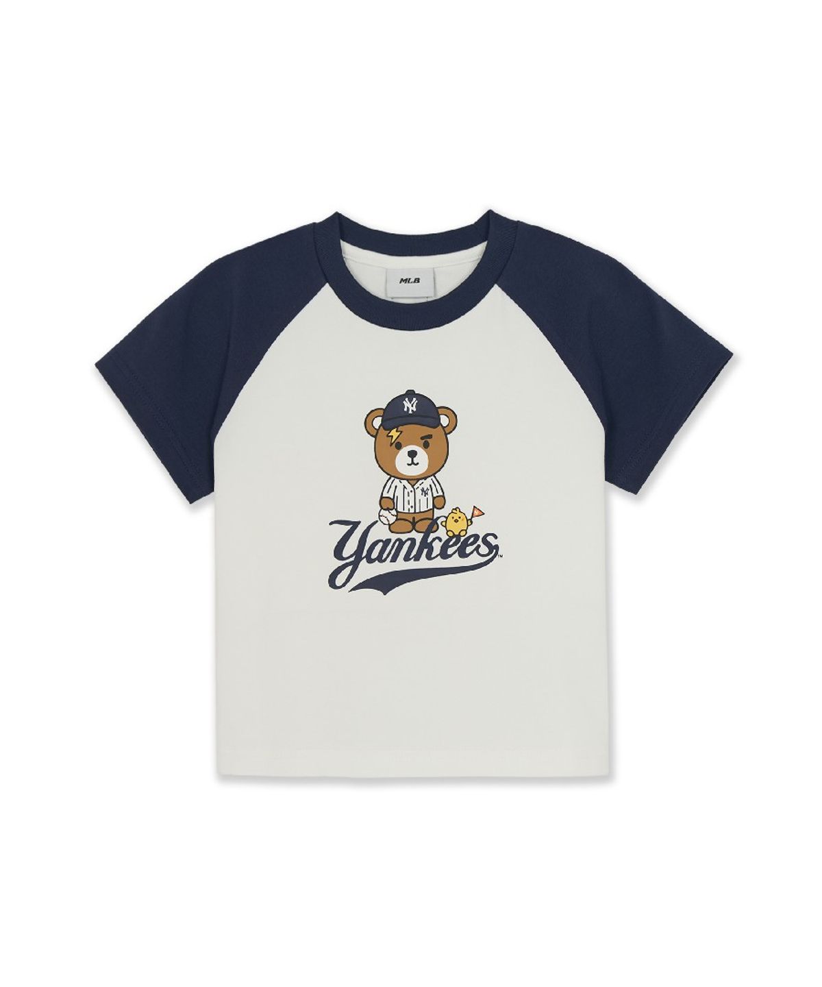 엠엘비 키즈(MLB KIDS) 메가베어 프렌즈 배색 래글런 티셔츠 세트 NY (Navy)