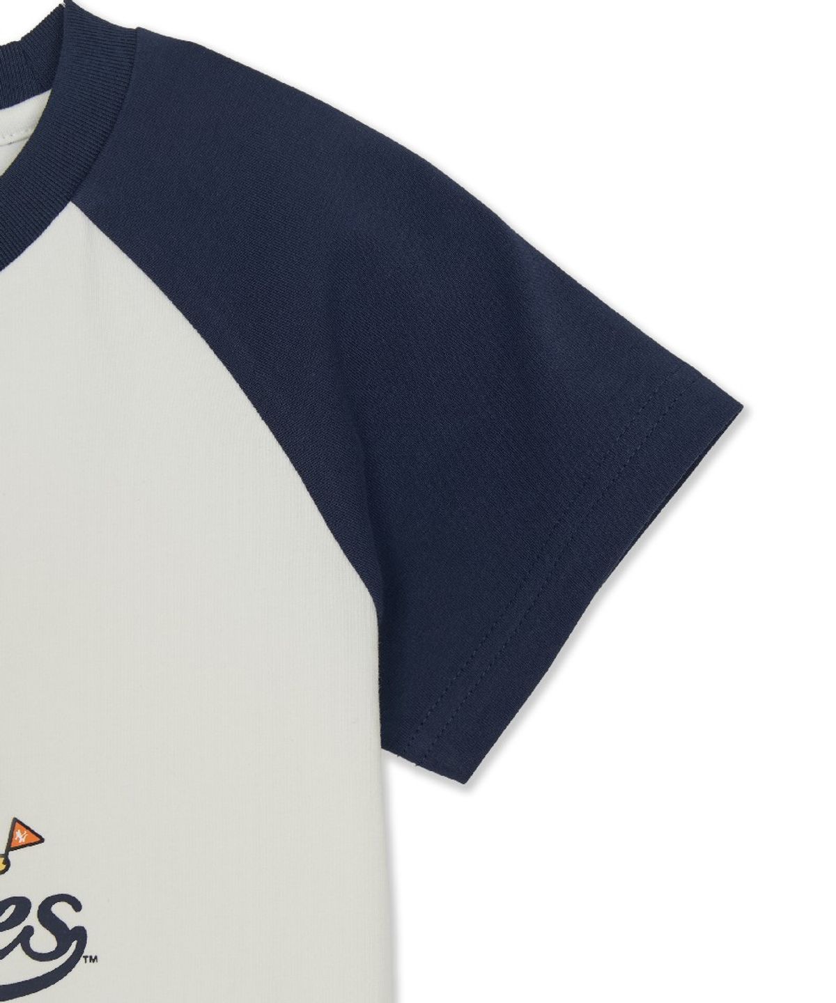 엠엘비 키즈(MLB KIDS) 메가베어 프렌즈 배색 래글런 티셔츠 세트 NY (Navy)