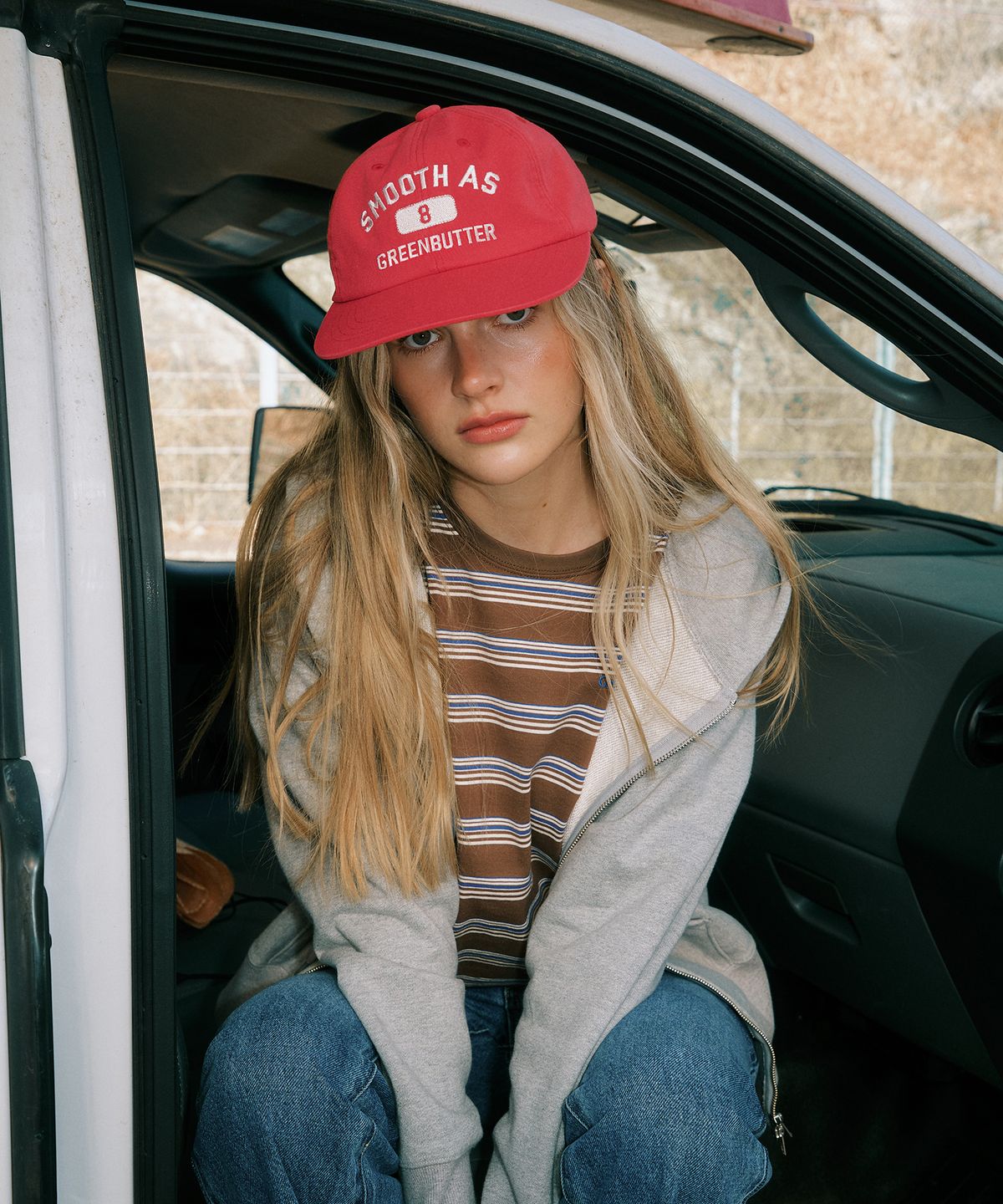 그린버터(GREENBUTTER) Pop Logo Cap (Red)