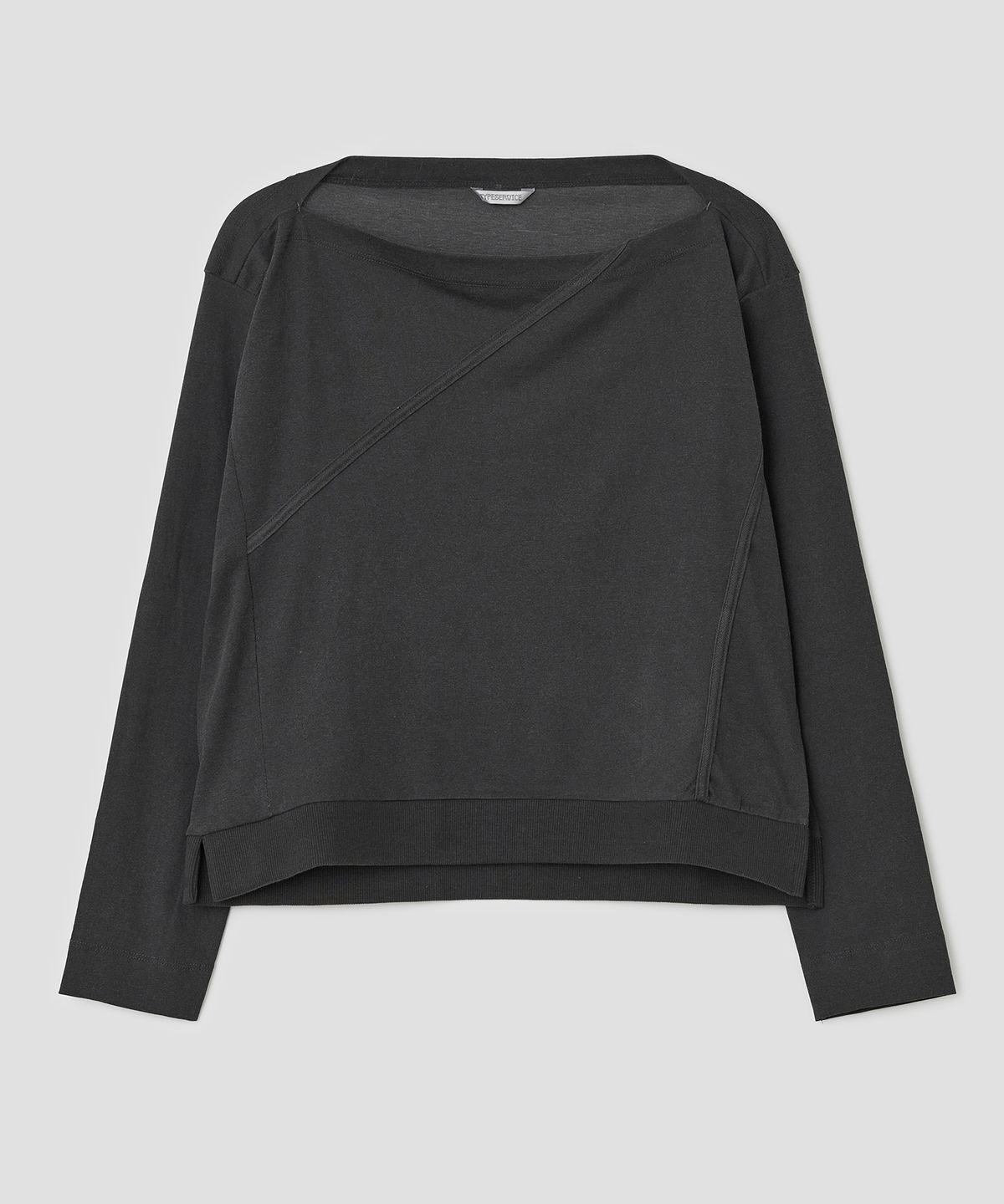 타입서비스(TYPESERVICE) Slit Cut Paneled Top [Charcoal]