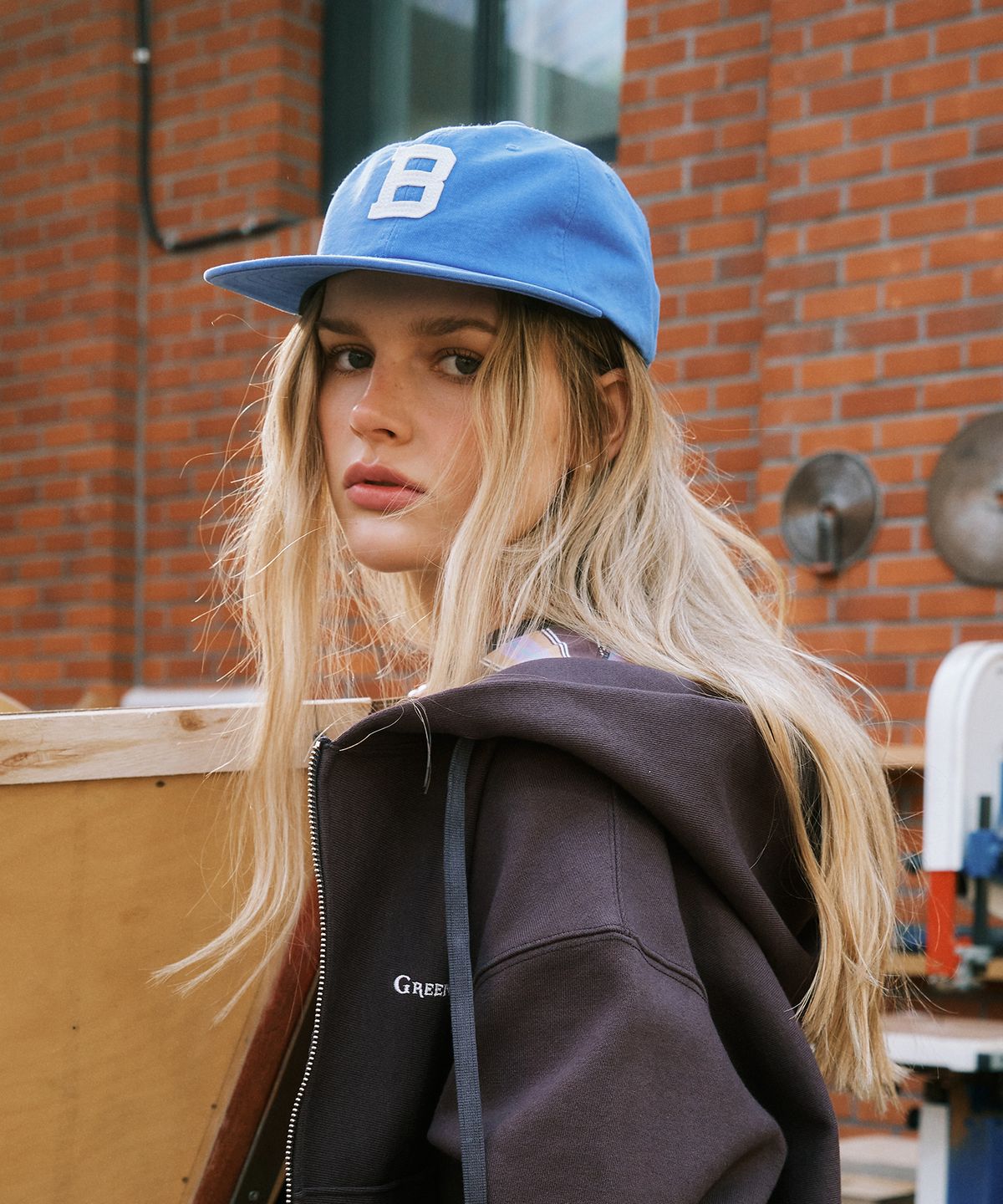 그린버터(GREENBUTTER) B Logo Cap (L/Blue)