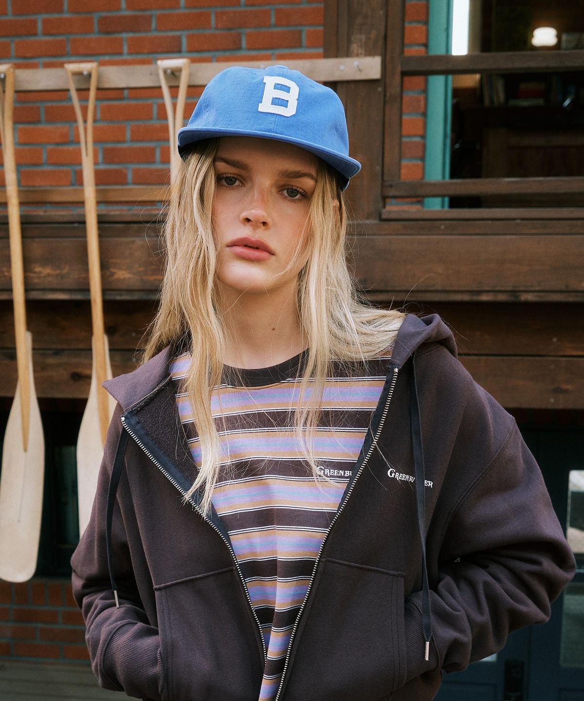 그린버터(GREENBUTTER) B Logo Cap (L/Blue)