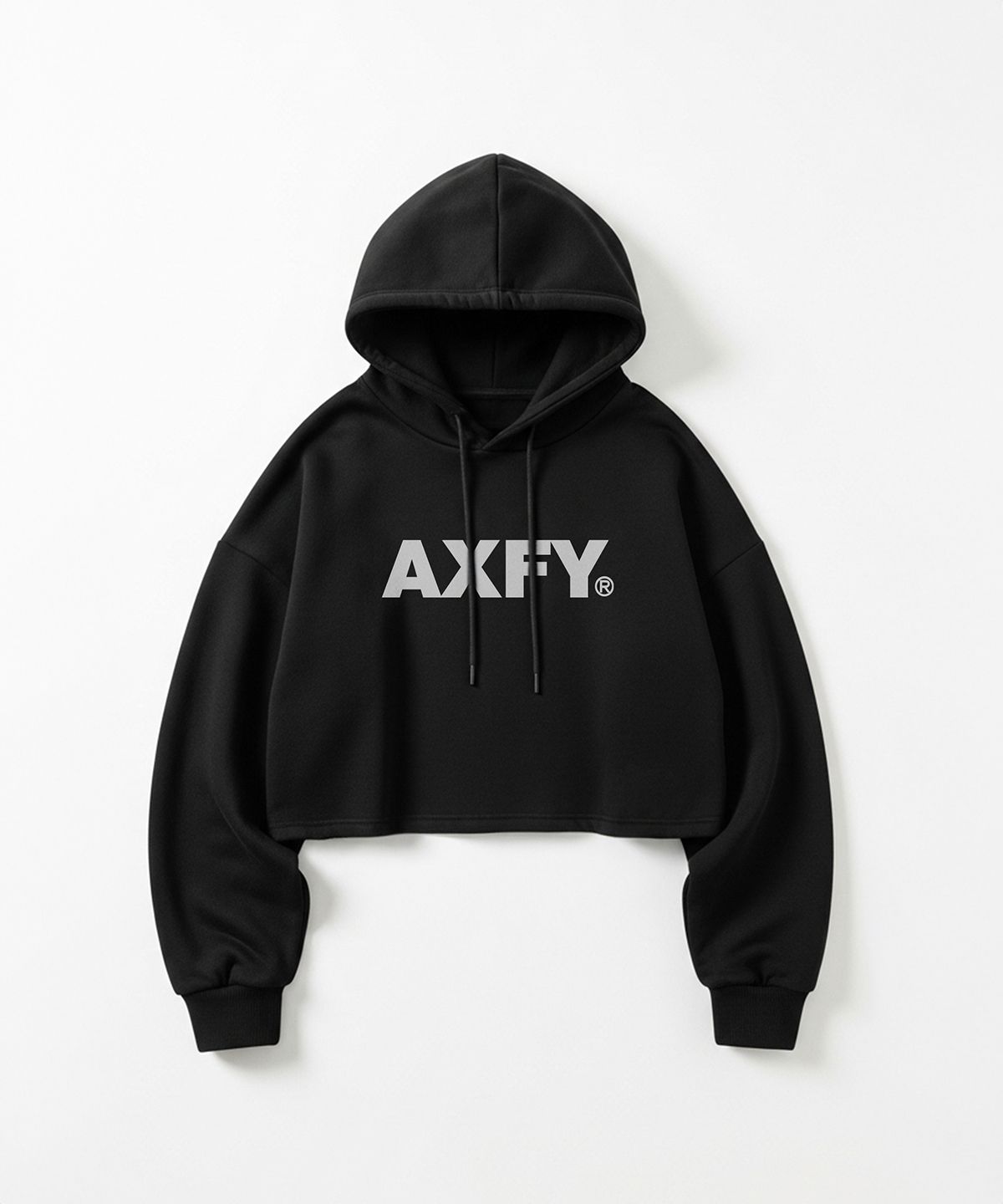 엑스파이(AXFY) OG 로고 크롭 후드티 - 블랙