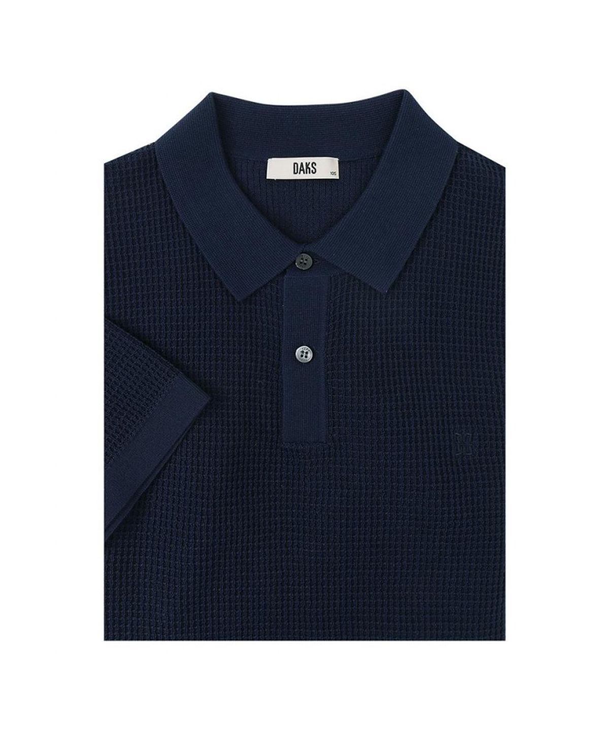 닥스셔츠(DAKS SHIRTS) 면혼방 와플 조직감 솔리드 카라니트_DMS1SWTS102N1