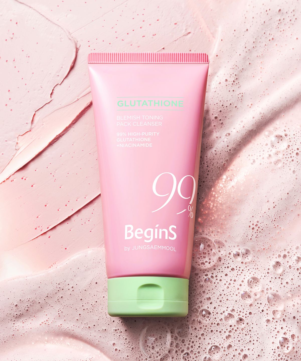 비긴스 바이 정샘물(BEGINS) 핑크 구아바 글루타치온 흔적 토닝 팩 클렌저 130ml (세안 밴드 증정)