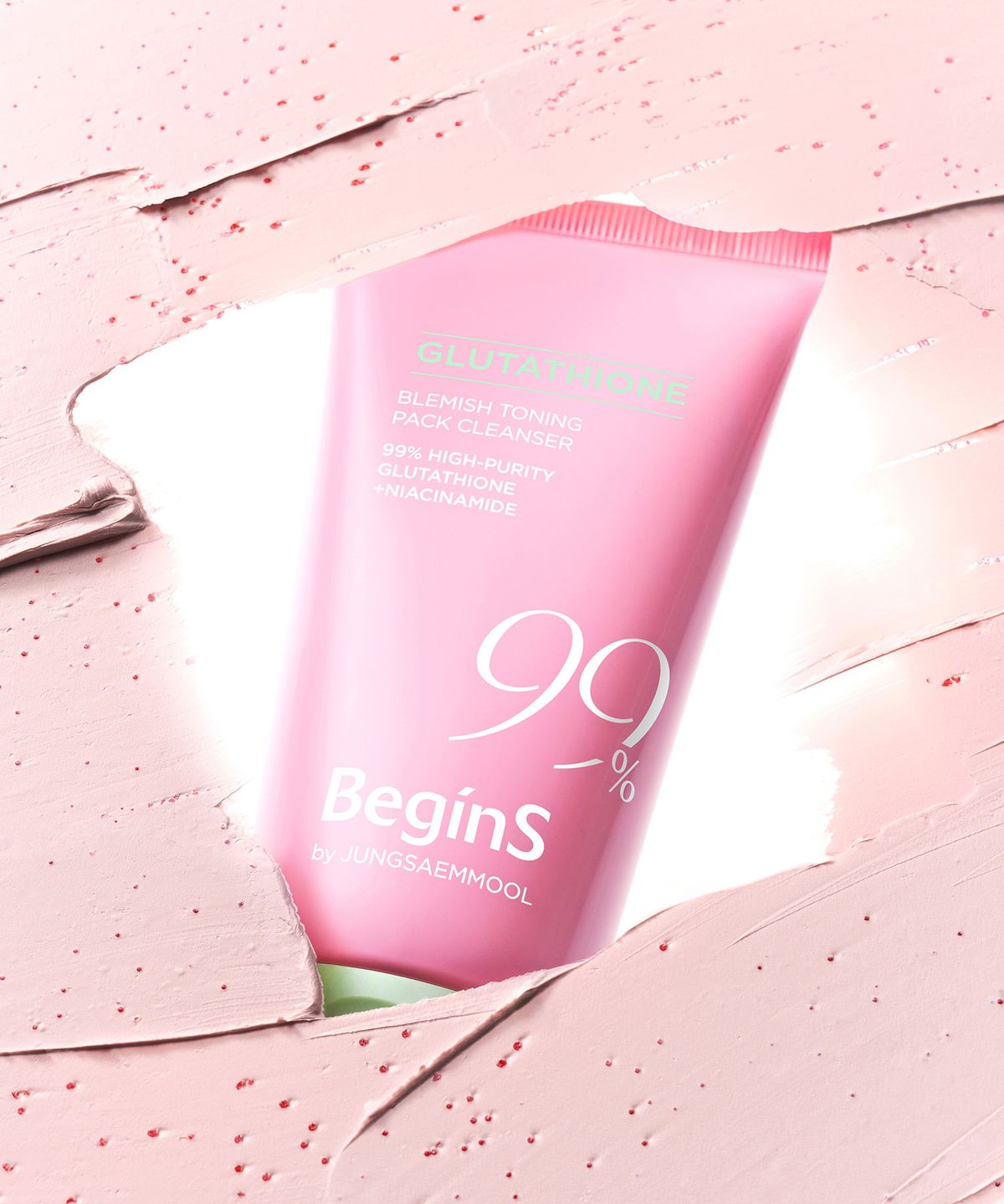 비긴스 바이 정샘물(BEGINS) 핑크 구아바 글루타치온 흔적 토닝 팩 클렌저 130ml (세안 밴드 증정)