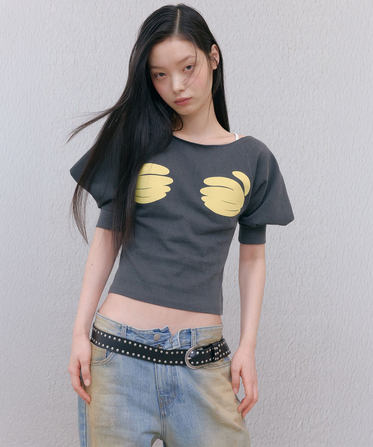 틴시(TEENSY) 바나나 핸드 그래픽 티