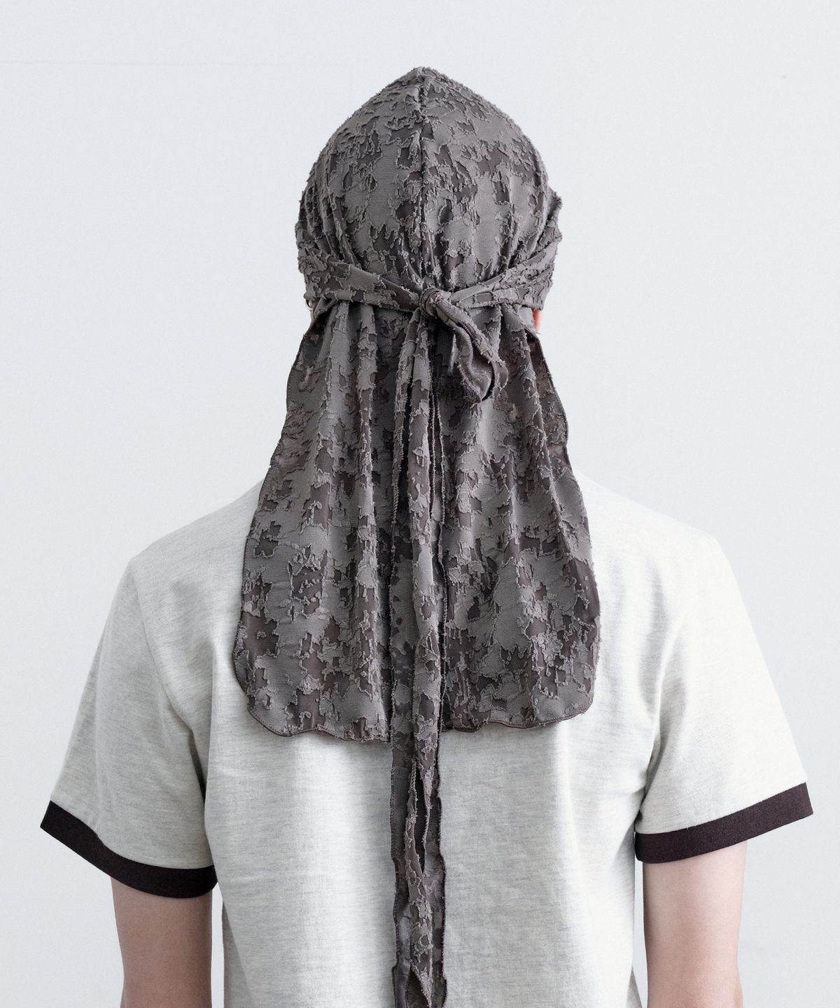 유네(YUNE) Lace Wrap Turban_[Khaki Gray]