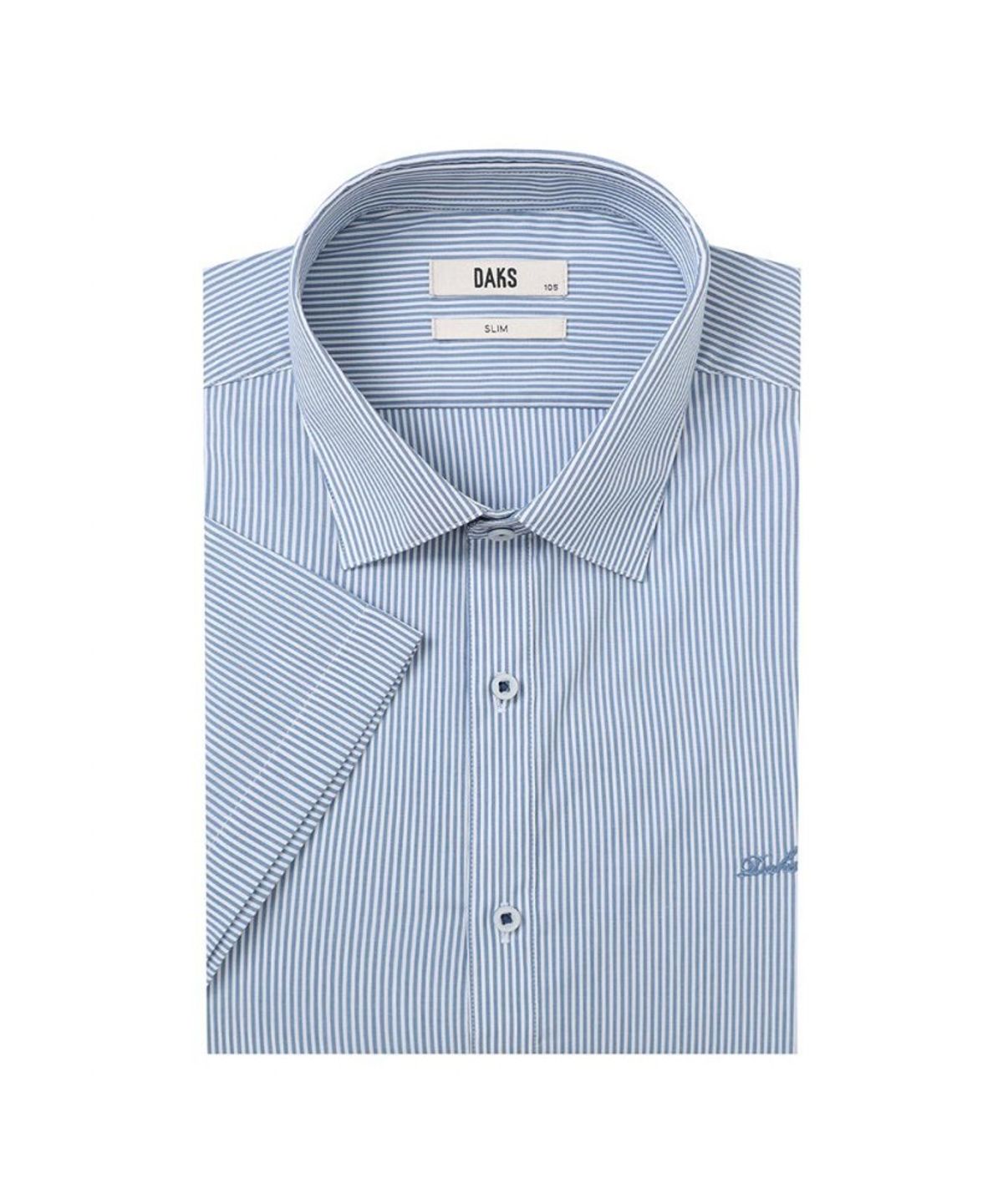 닥스셔츠(DAKS SHIRTS) 레이온혼방 이지케어 스트레치 스트라이프 드레스 반팔셔츠 슬림핏_DLS2SHDS630B1