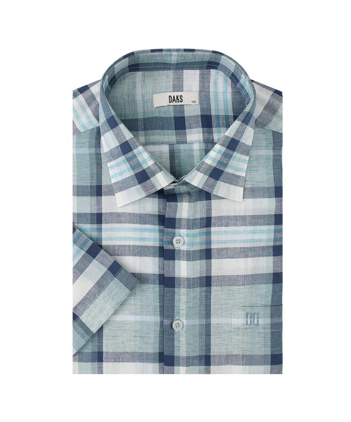 닥스셔츠(DAKS SHIRTS) 린넨혼방 미디움체크 캐주얼 반팔셔츠 레귤러핏_DLS2SHCS431E1