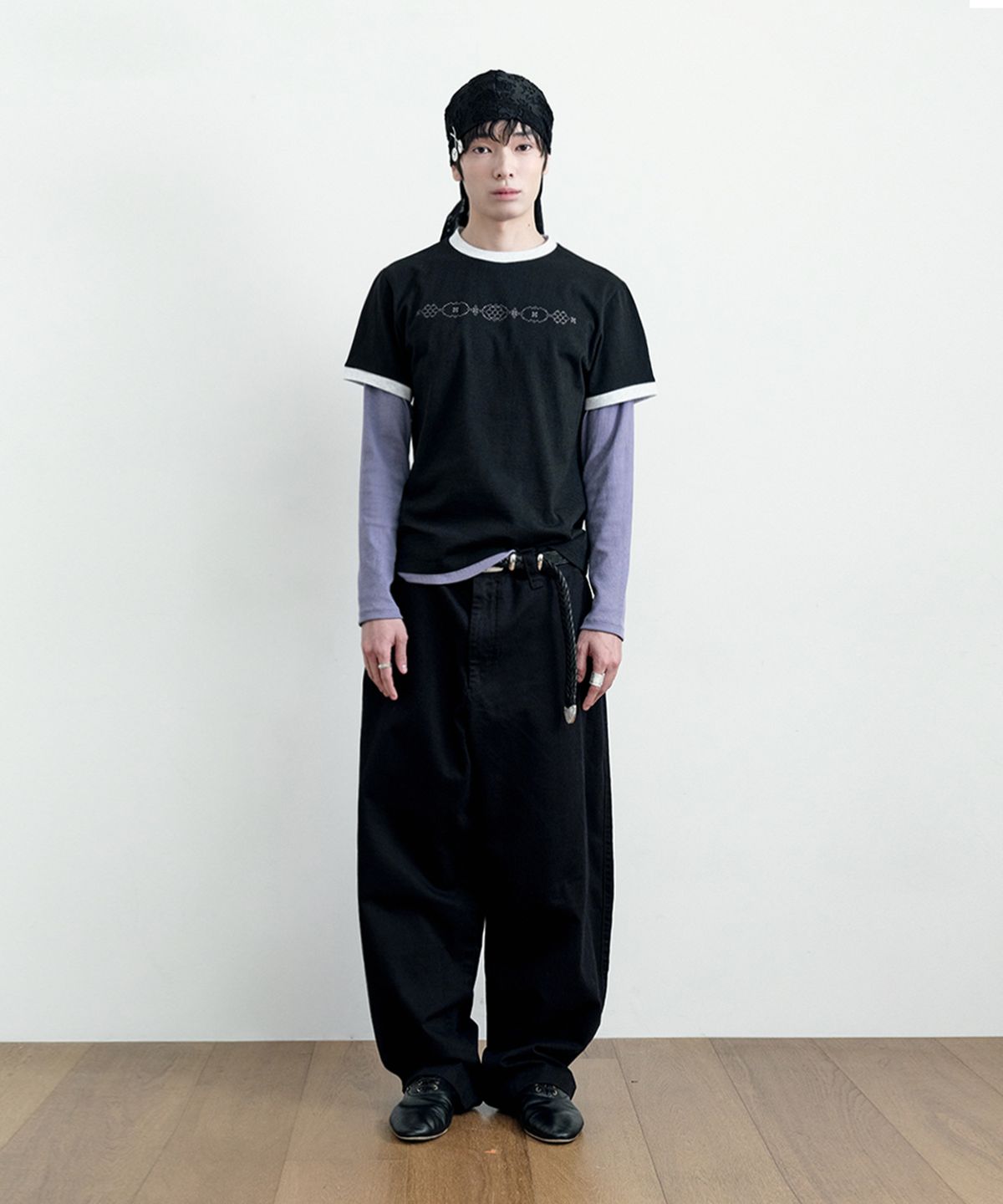 유네(YUNE) Lace Wrap Turban_[Black]