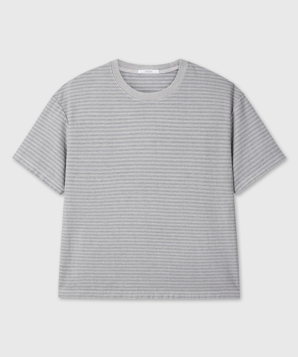 다이브인(DIVEIN) DYED STRIPE COTTON T-SHIRT (GRAY)