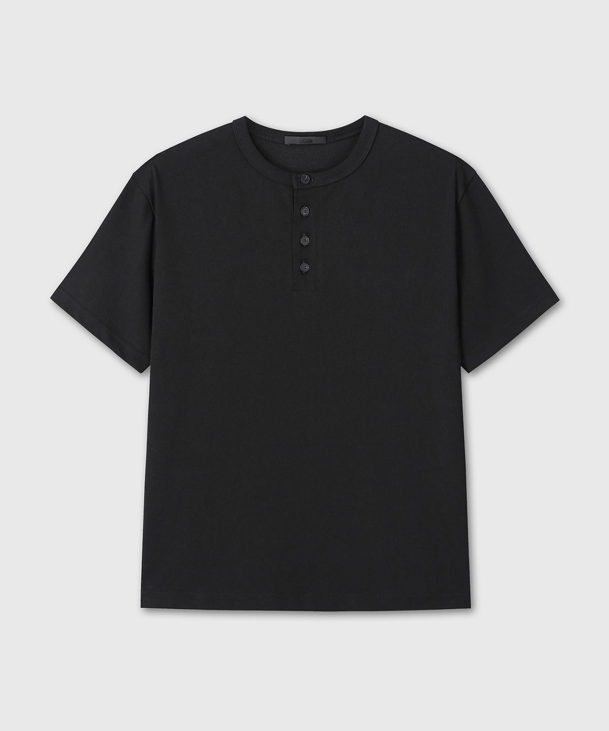 다이브인(DIVEIN) LOOSED HENLEY NECK T-SHIRTS (BLACK)