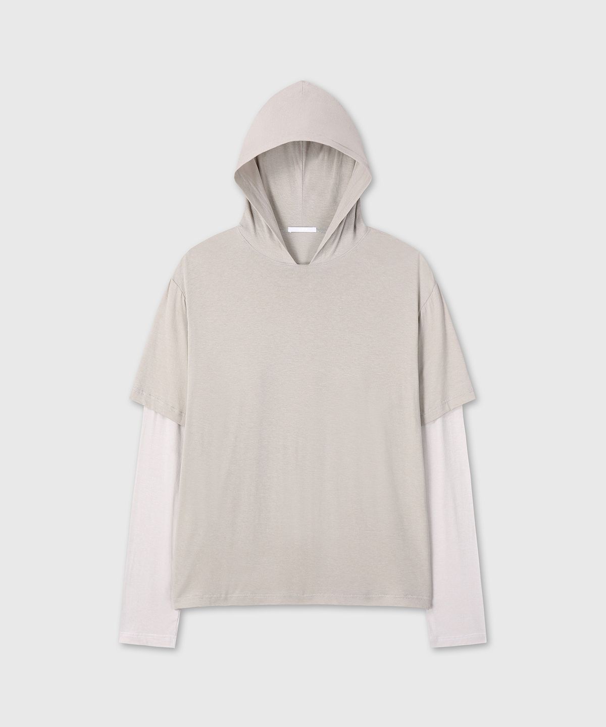 다이브인(DIVEIN) LAYERED SLEEVE SLUB HOOD (BEIGE)