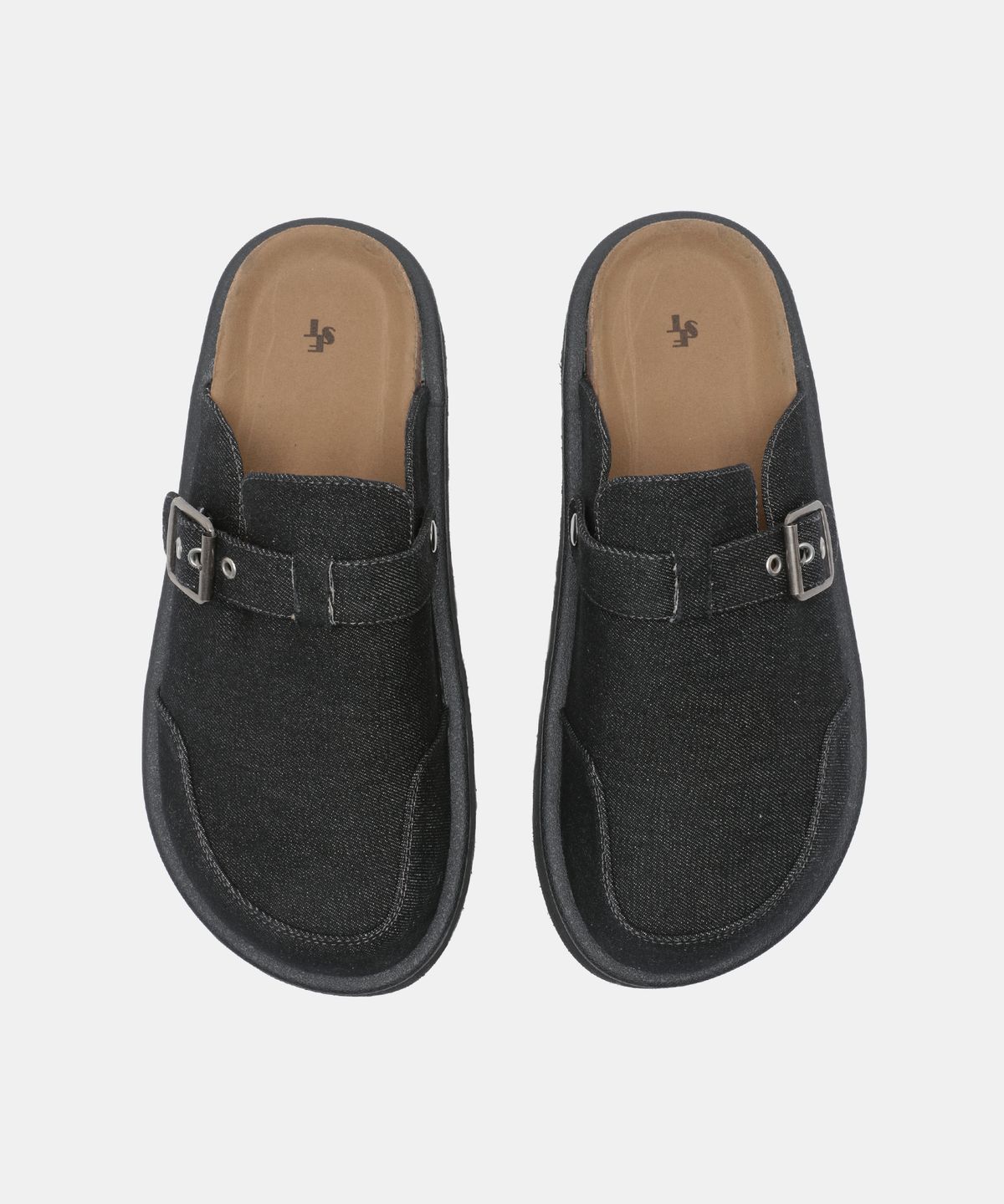 식스핏(6FT) [+5.5cm] BOTO STRAP MULE (DENIM BLACK)