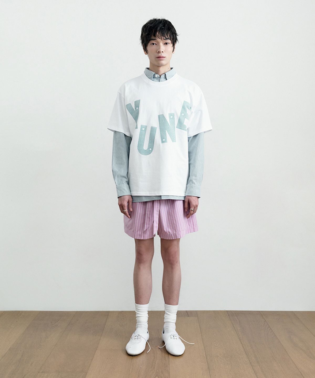 유네(YUNE) Grid Star Logo Tee_[White]