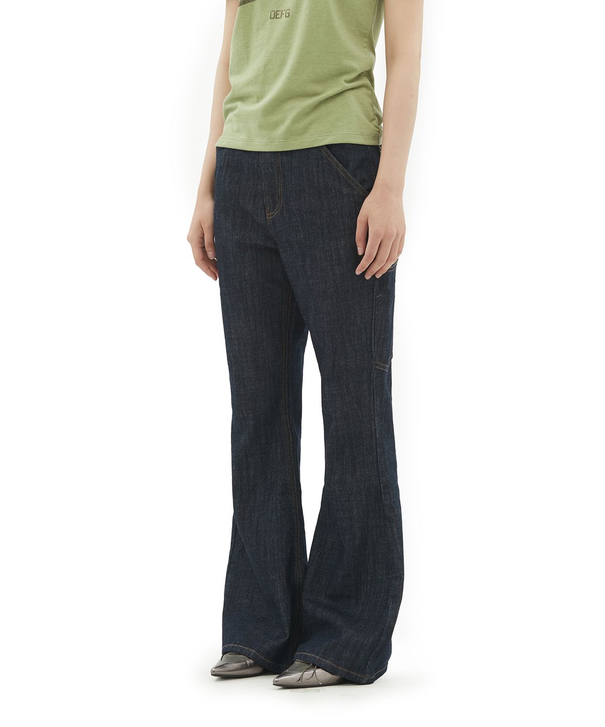 데프가먼츠(DEFGARMENTS) [SUMMER] BUCKLE FLARE DRY DENIM