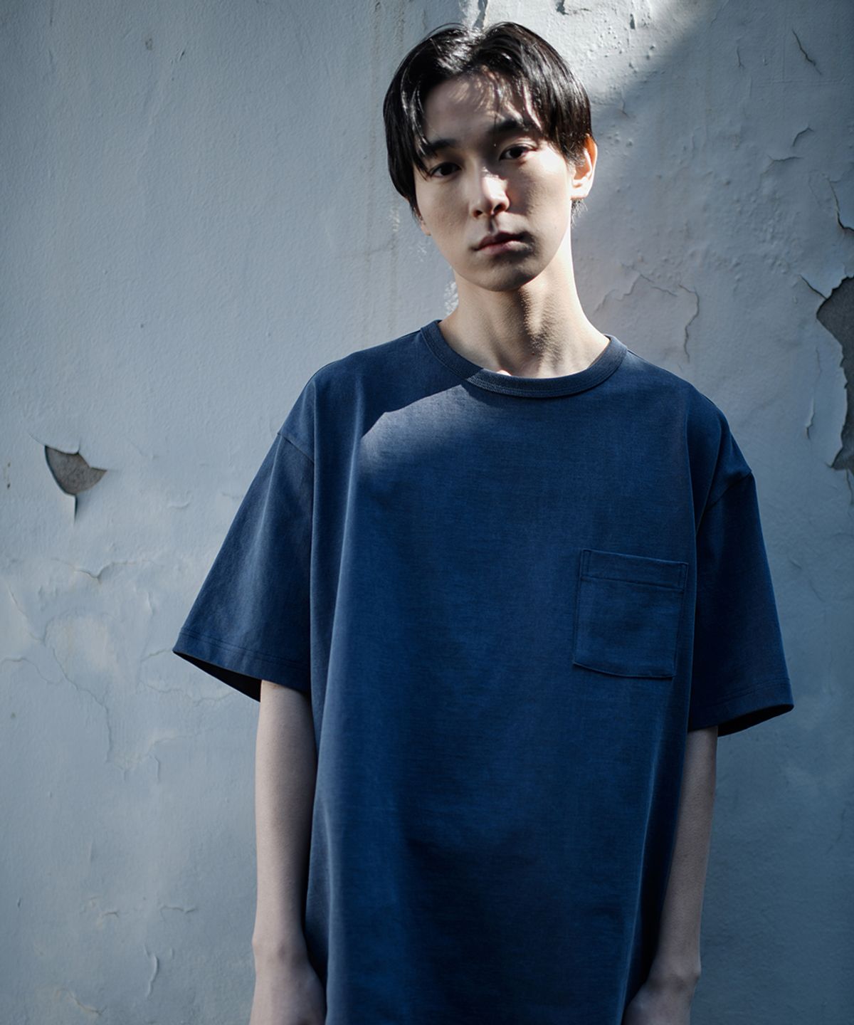 히즈핸더(HISHANDER) VINTAGE FADE S/S TEE NAVY