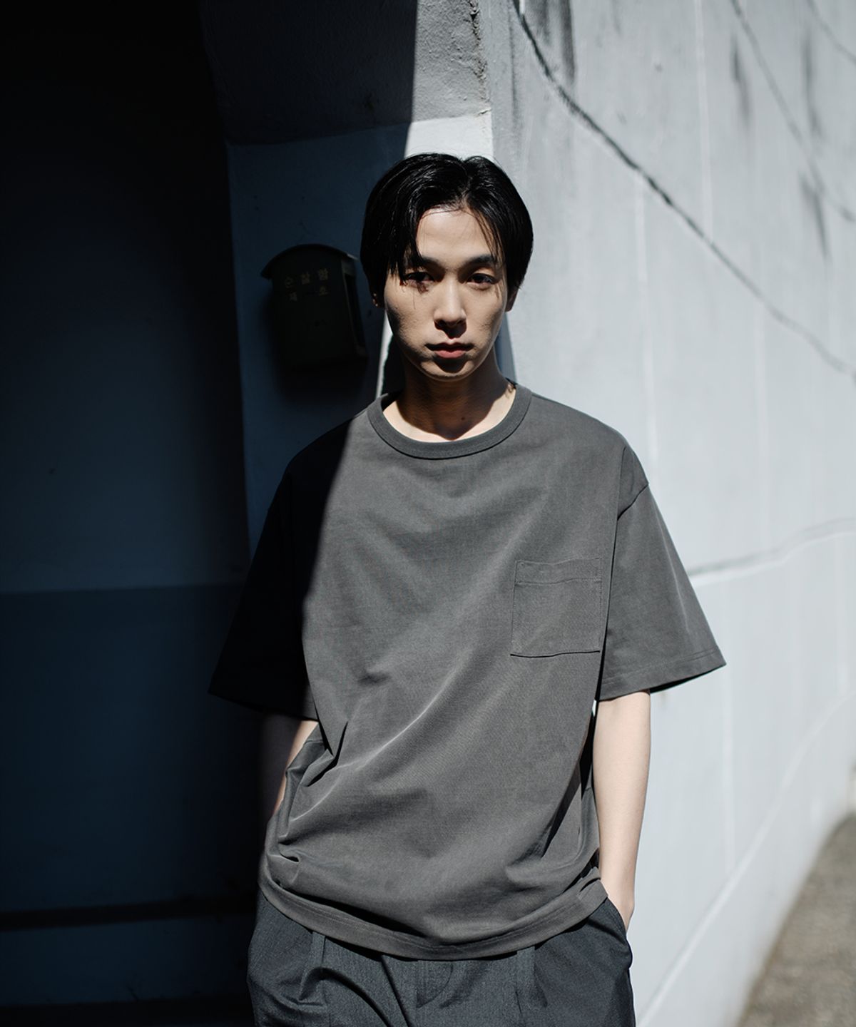히즈핸더(HISHANDER) VINTAGE FADE S/S TEE BLACK