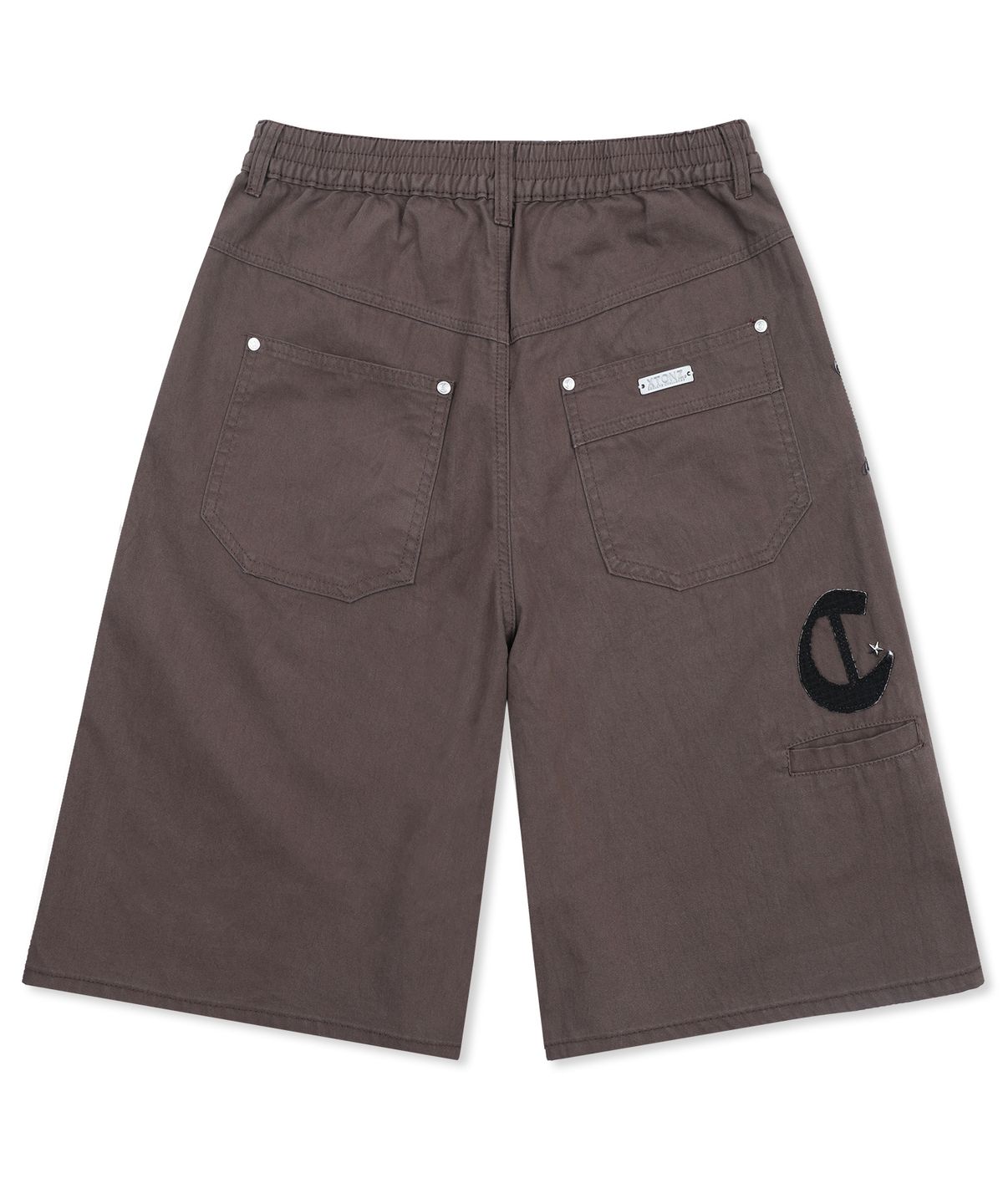 엑스톤즈(XTONZ) XP338 와플 아플리케 버뮤다 코튼 팬츠 (BROWN)