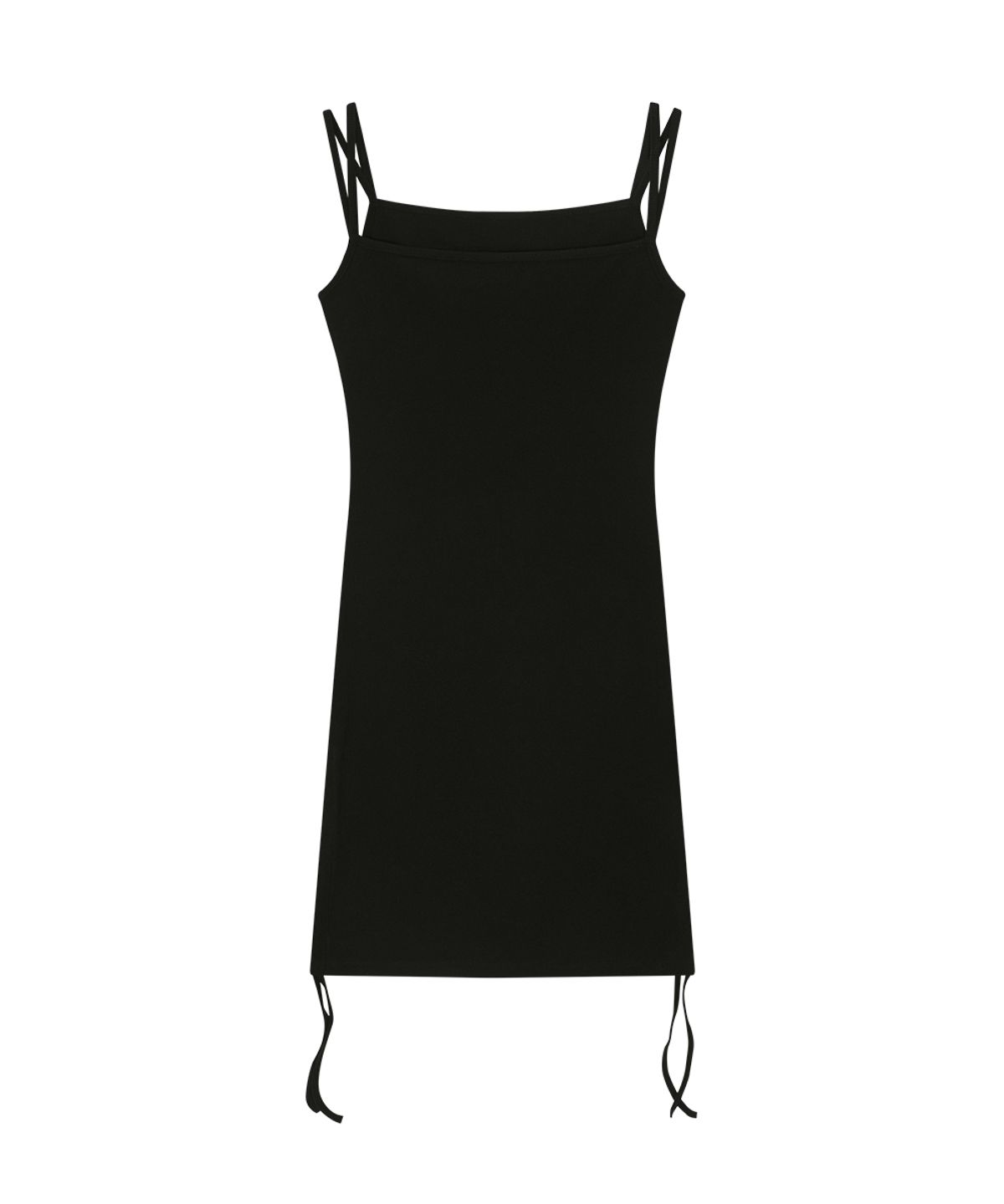 애즈온(ASON) LAYER SHIRRING DRESS / BLACK