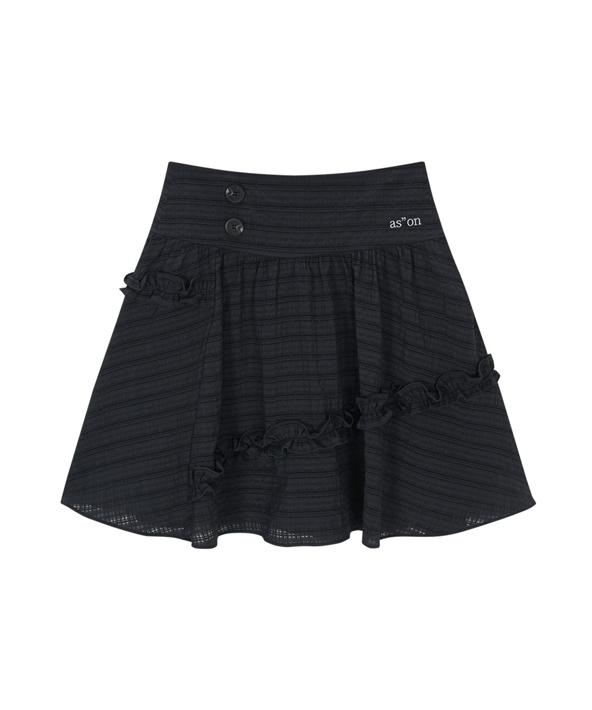 애즈온(ASON) BERRY FRILL SKIRT / CHARCOAL