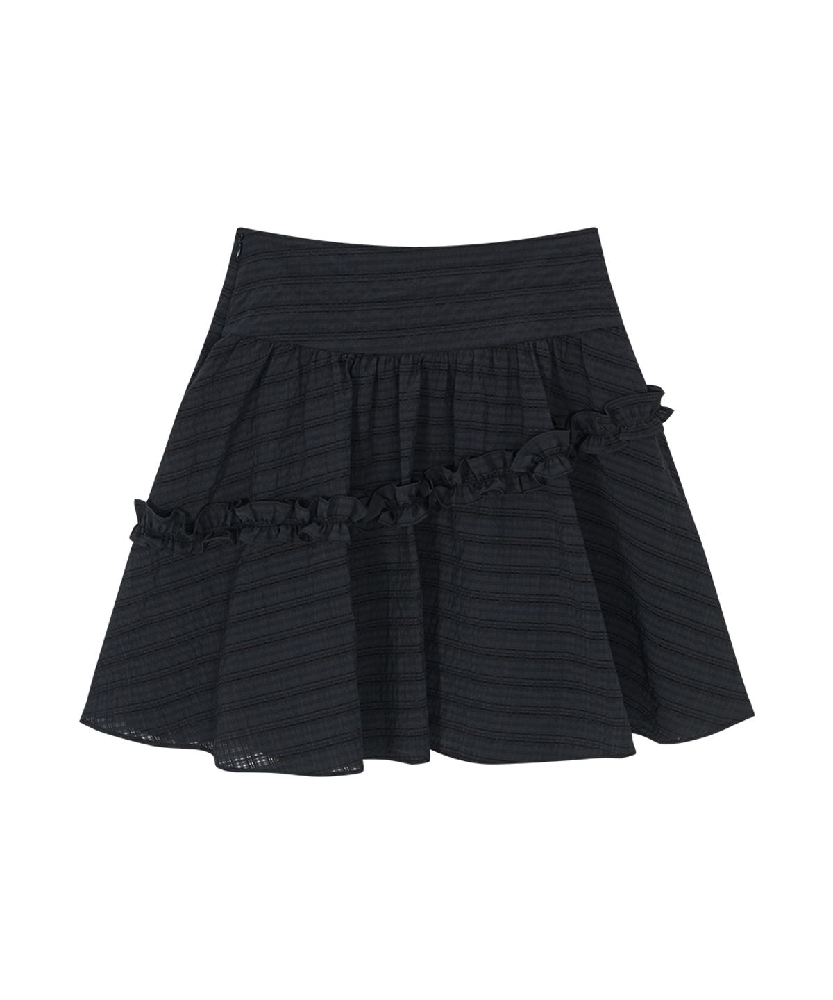 애즈온(ASON) BERRY FRILL SKIRT / CHARCOAL