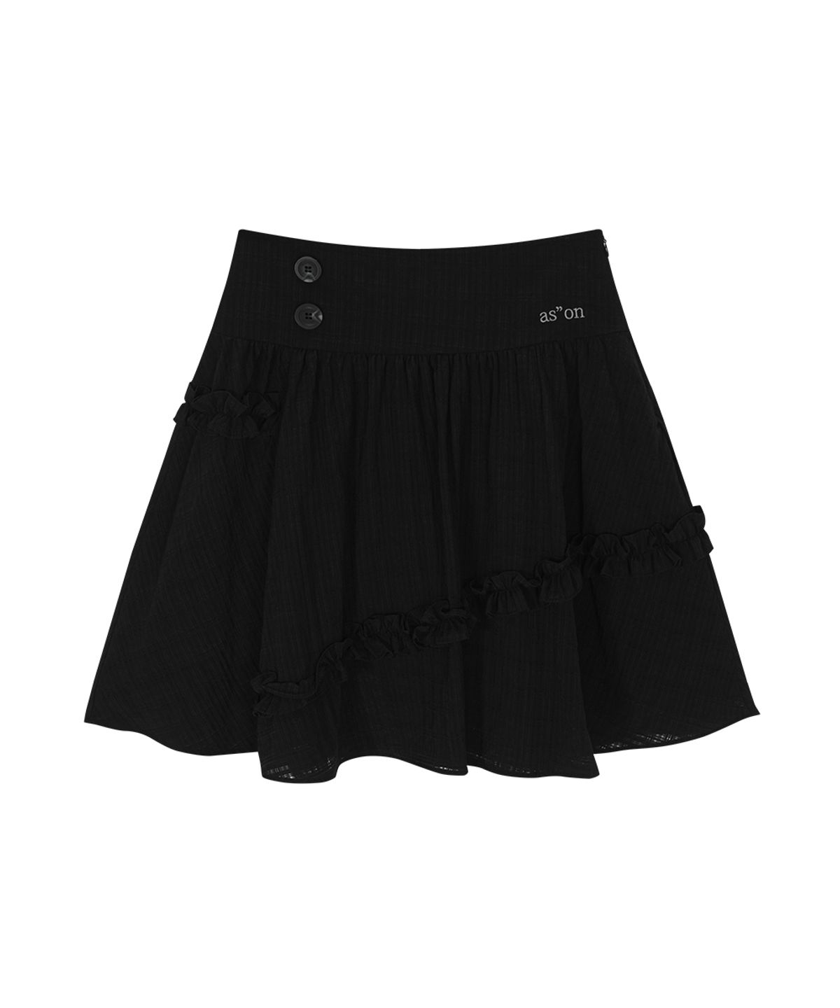 애즈온(ASON) BERRY FRILL SKIRT / BLACK