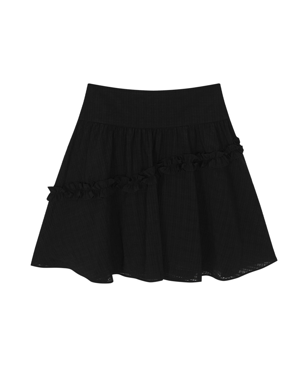 애즈온(ASON) BERRY FRILL SKIRT / BLACK