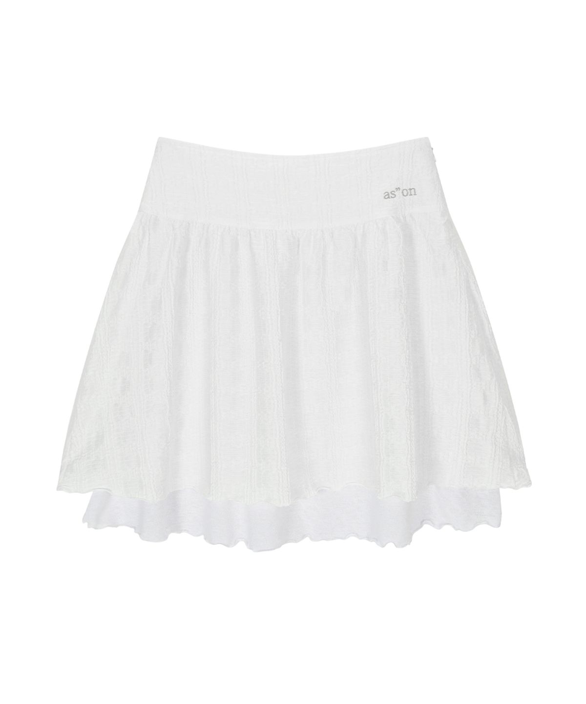애즈온(ASON) LACY CHECK SKIRT / WHITE