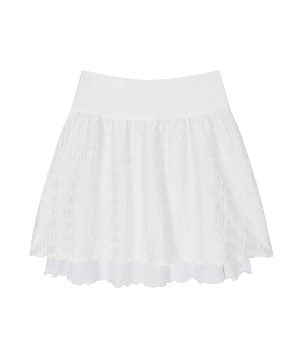 애즈온(ASON) LACY CHECK SKIRT / WHITE