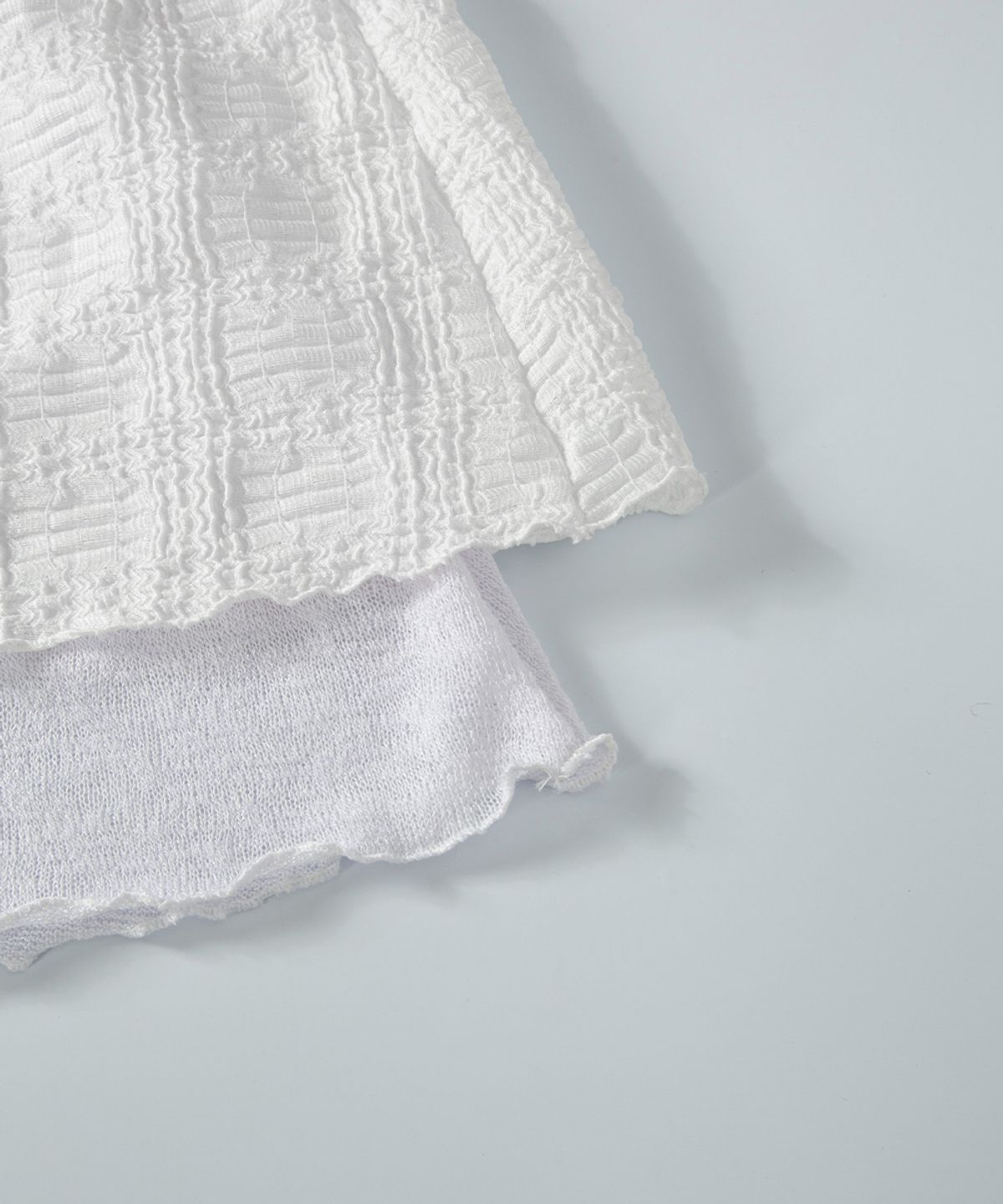 애즈온(ASON) LACY CHECK SKIRT / WHITE
