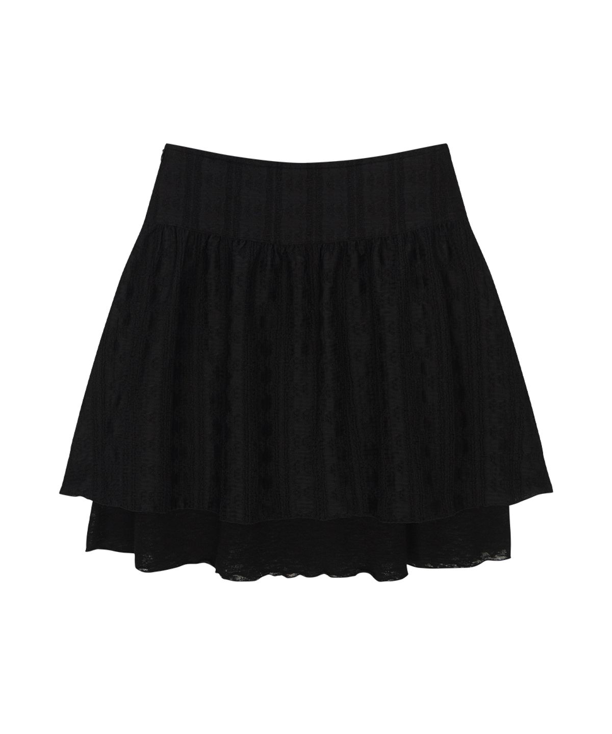 애즈온(ASON) LACY CHECK SKIRT / BLACK