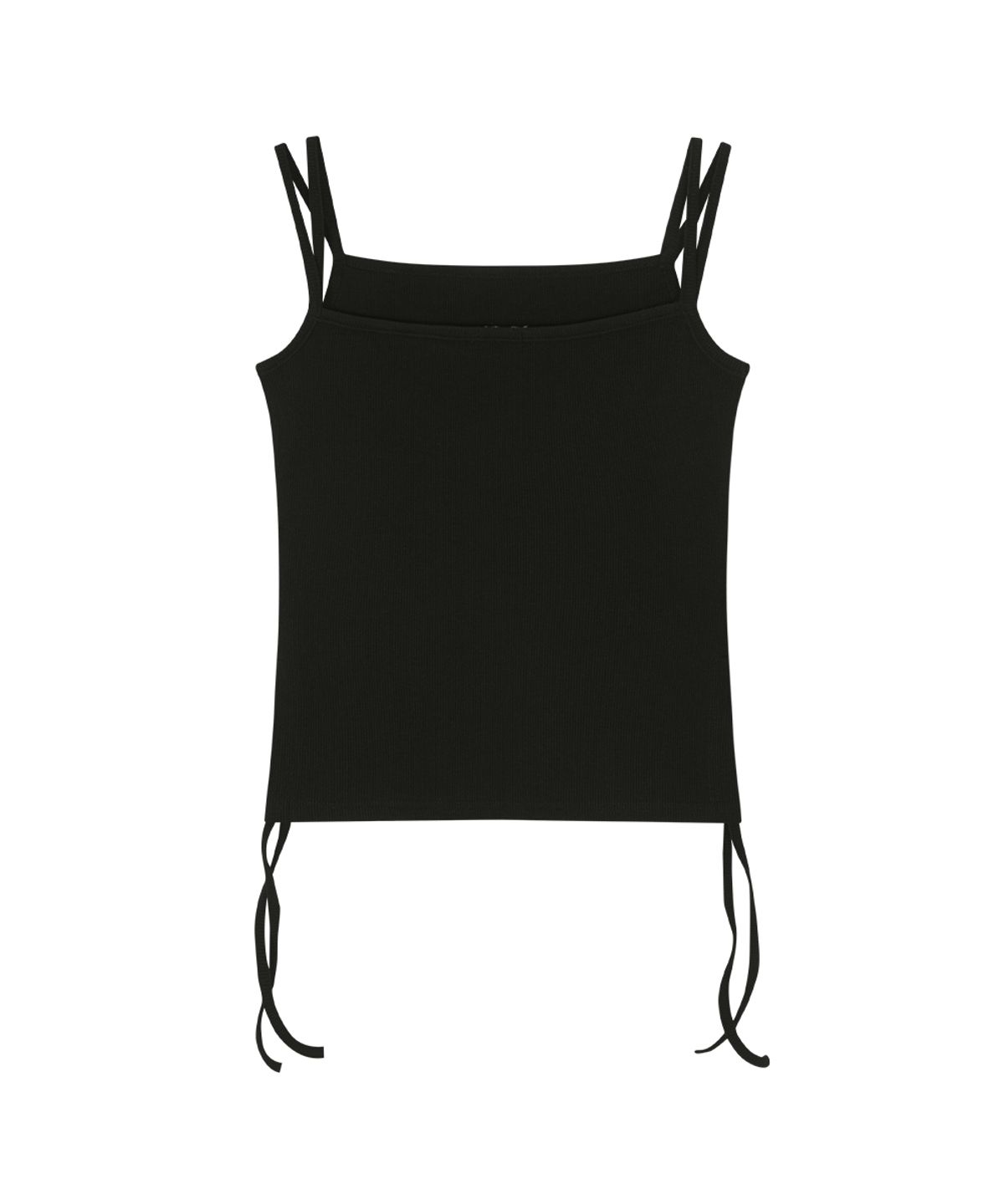 애즈온(ASON) LAYER SHIRRING SLEEVELESS / BLACK