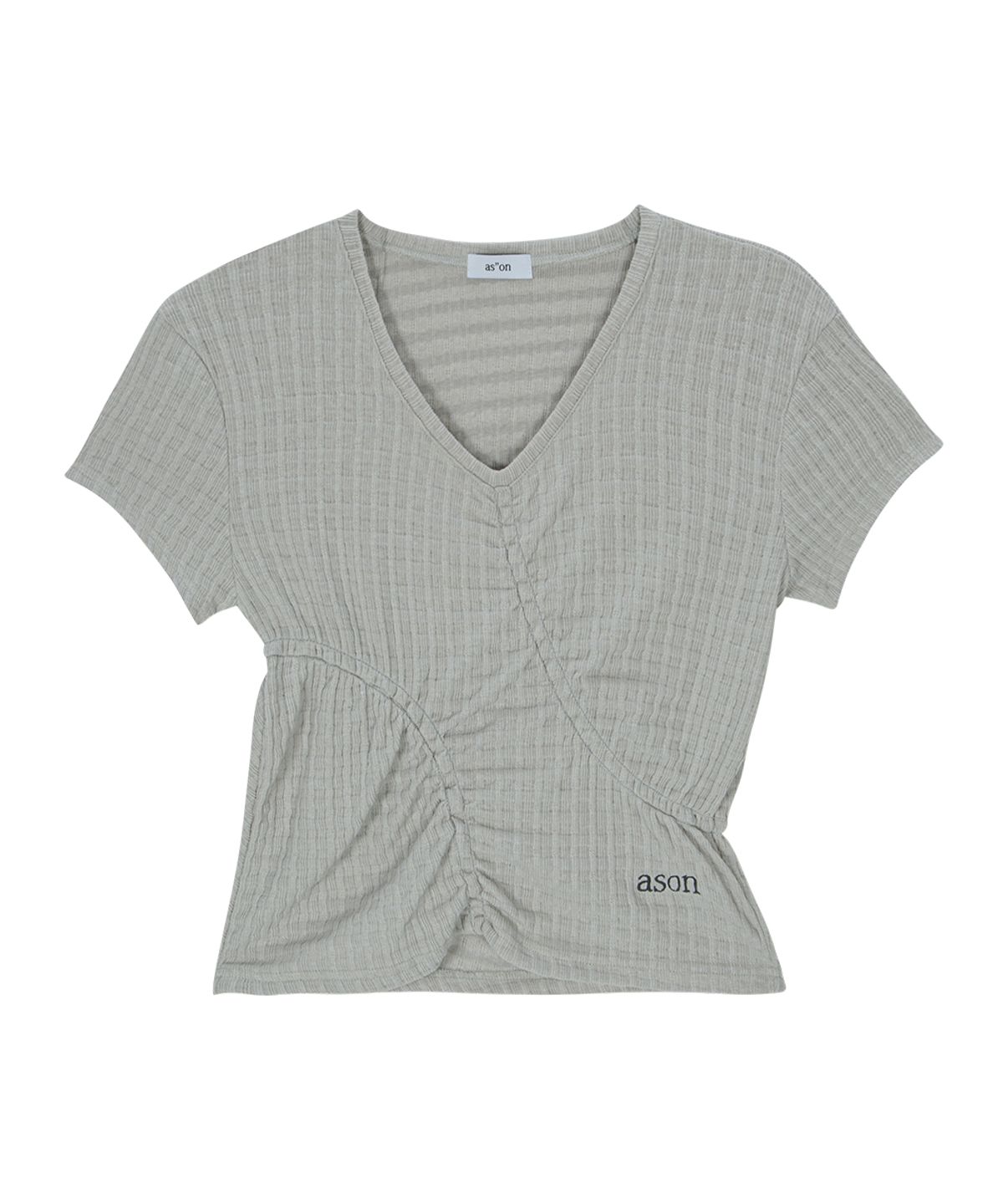 애즈온(ASON) SOFT SHIRRING TEE / GRAY