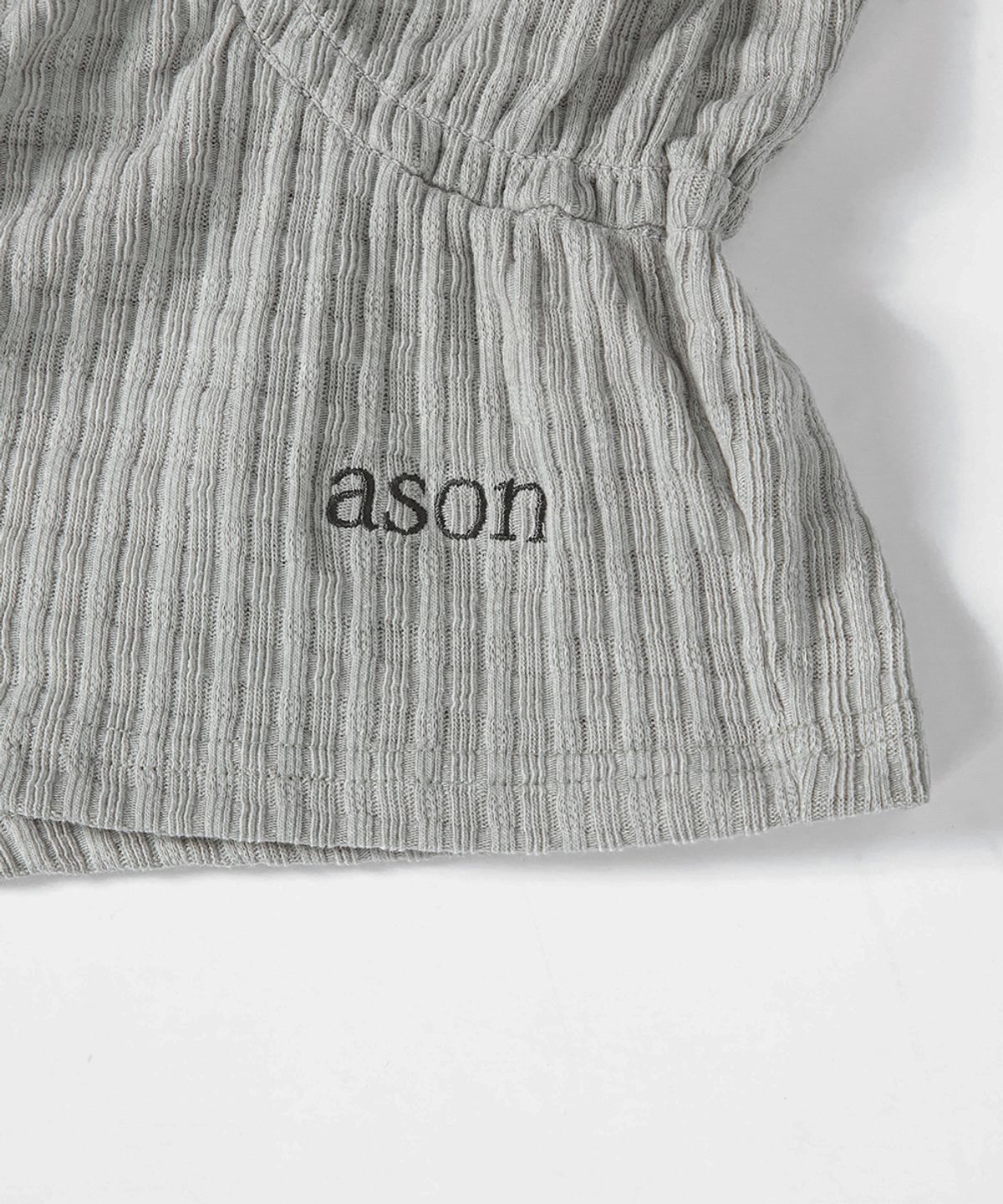 애즈온(ASON) SOFT SHIRRING TEE / GRAY