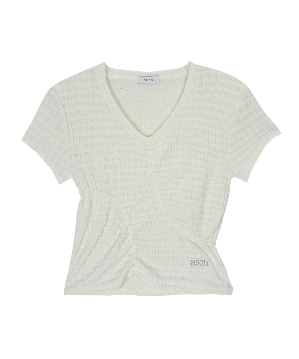 애즈온(ASON) SOFT SHIRRING TEE / IVORY