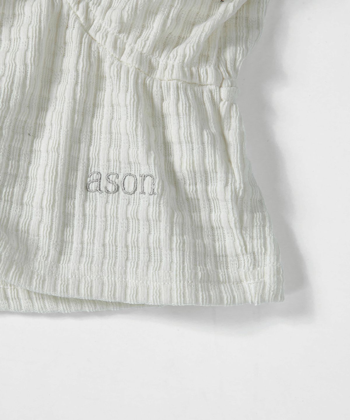 애즈온(ASON) SOFT SHIRRING TEE / IVORY